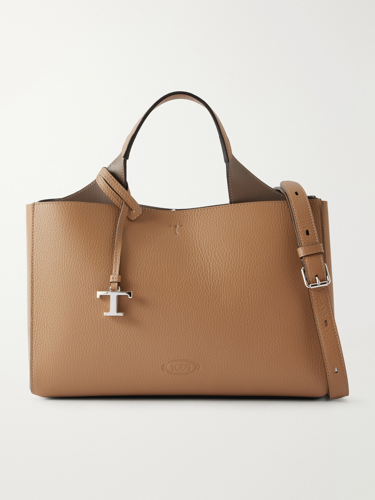 Tod's Mini Textured-leather Tote In Brown