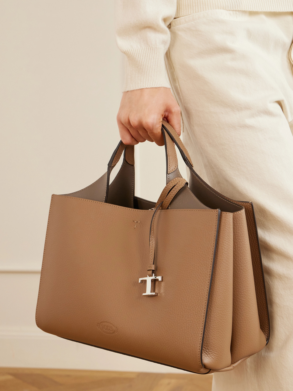 Mini Textured-Leather Tote