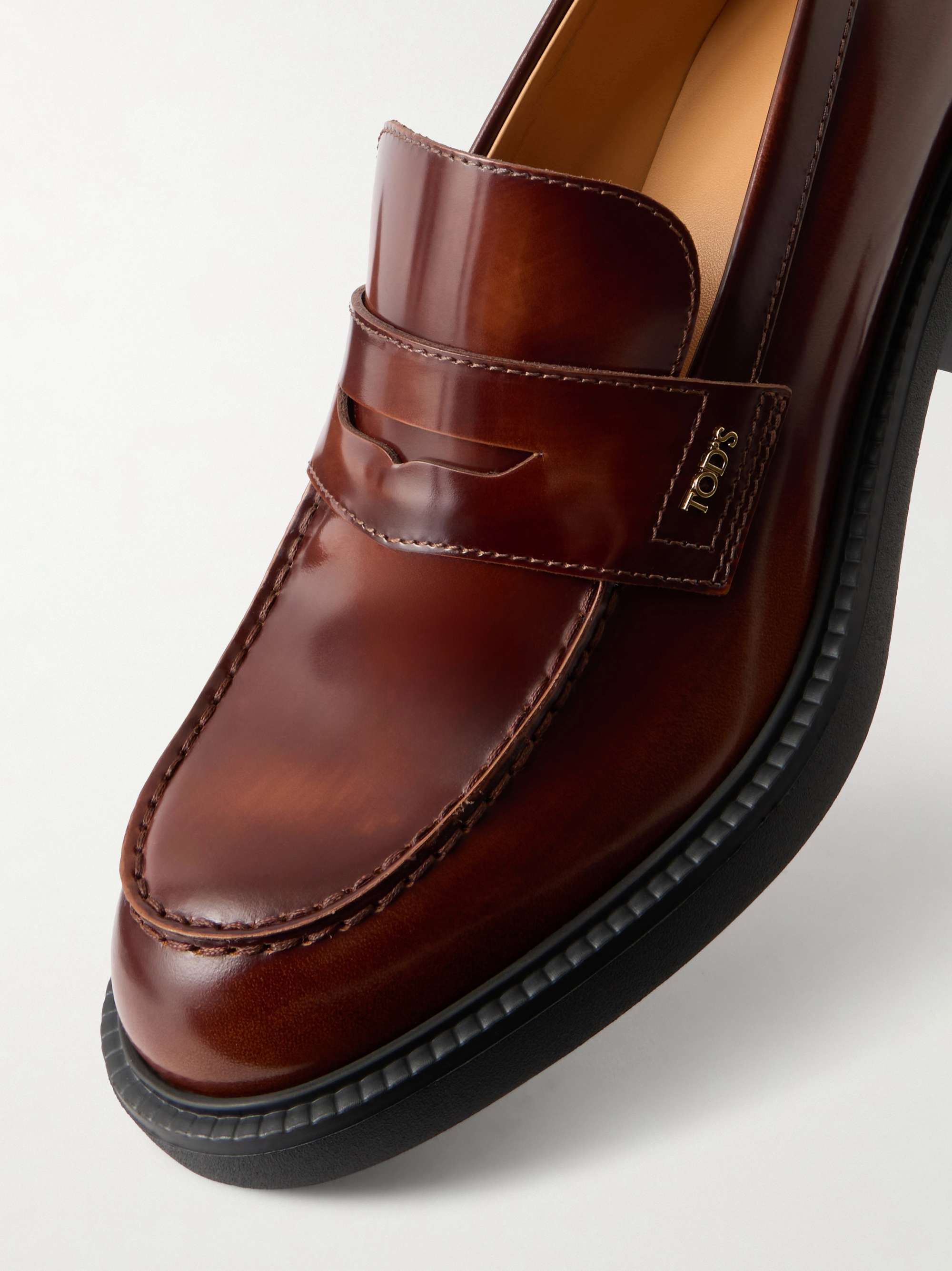 TOD'S Gomma 60 leather loafers | NET-A-PORTER
