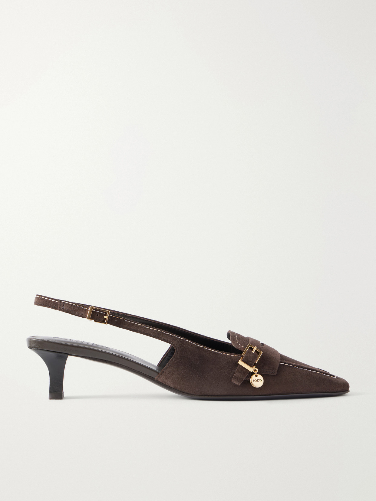Tod's 40 Logo-detailed Suede Pumps In Brown