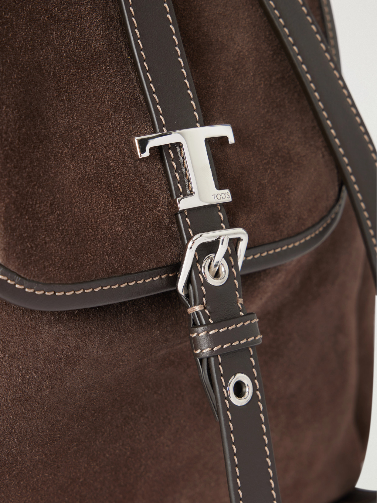 Tim Zaino Mini Leather-Trimmed Suede Shoulder Bag