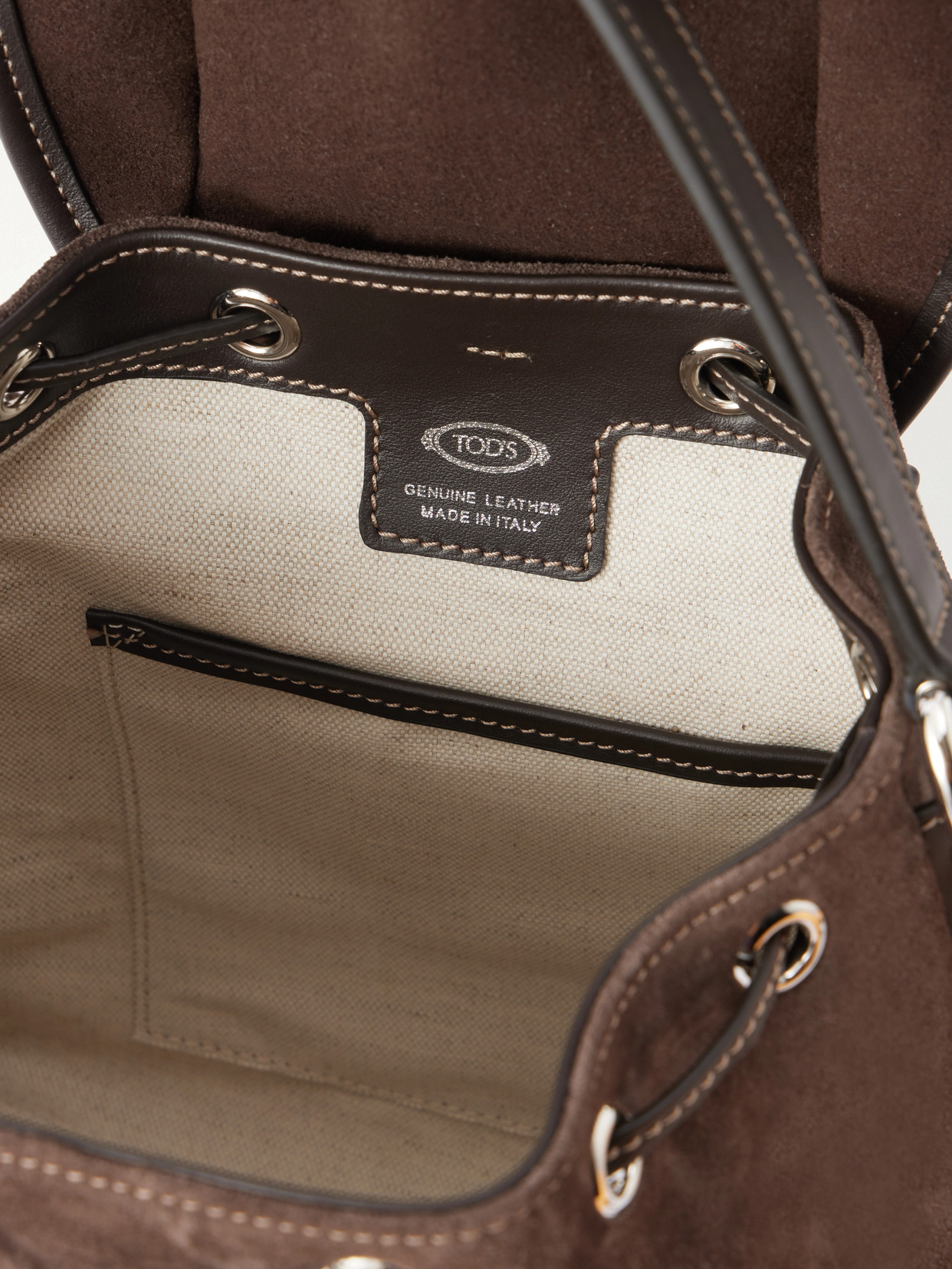 Tim Zaino Mini Leather-Trimmed Suede Shoulder Bag