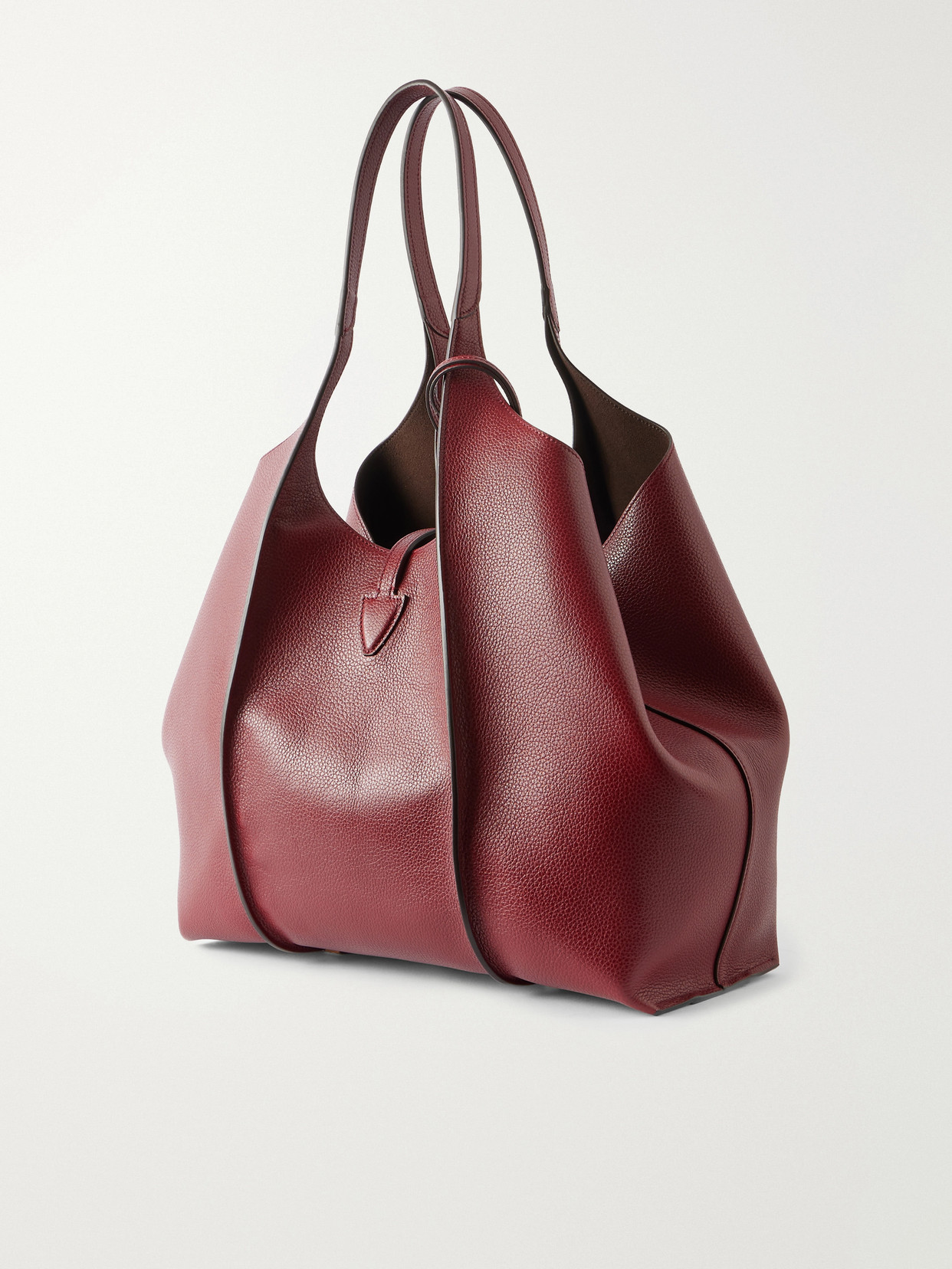 T Medium Textured-Leather Shoulder Bag
