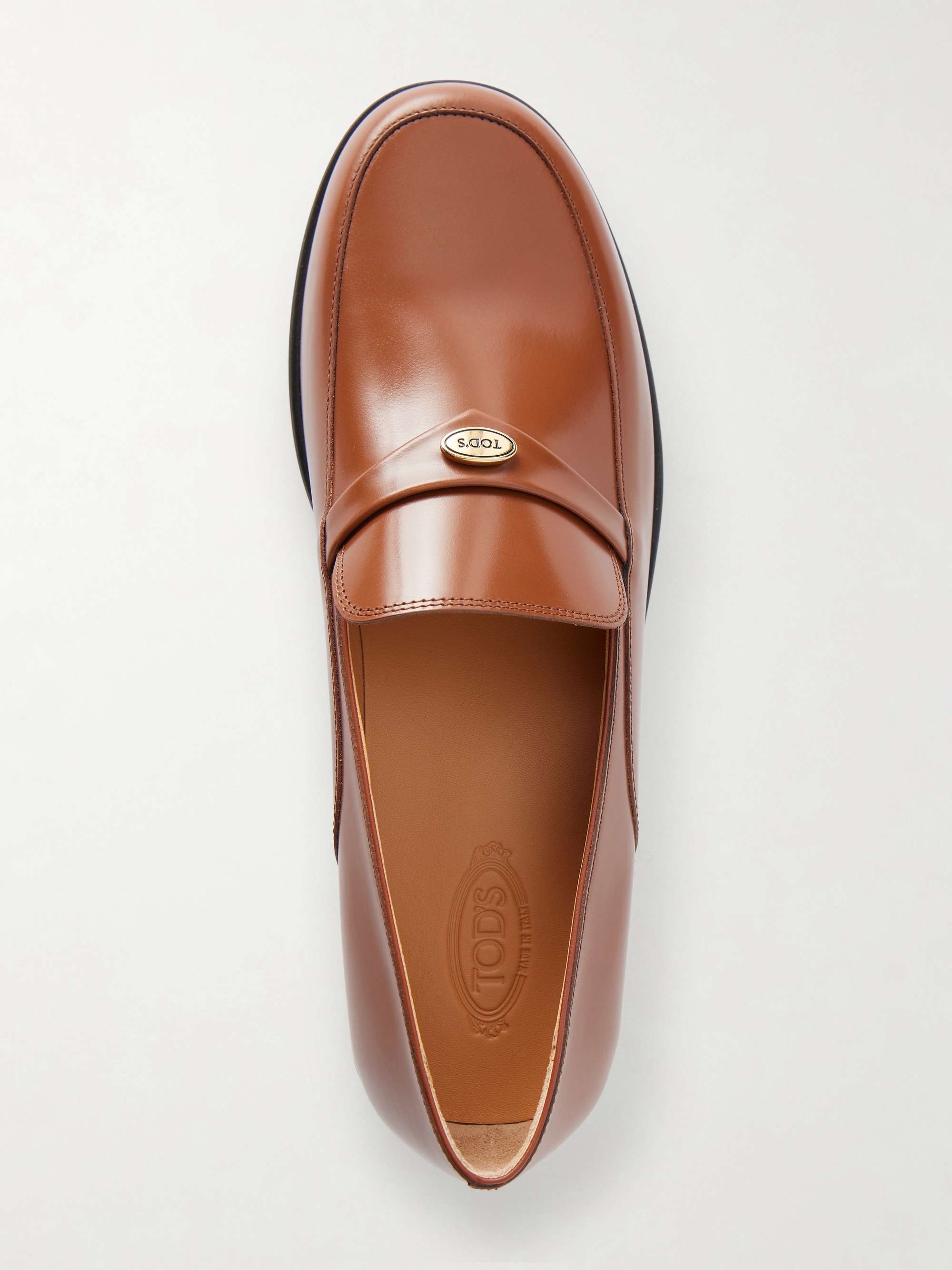 TOD'S Gomma 19 logo-embellished leather loafers | NET-A-PORTER