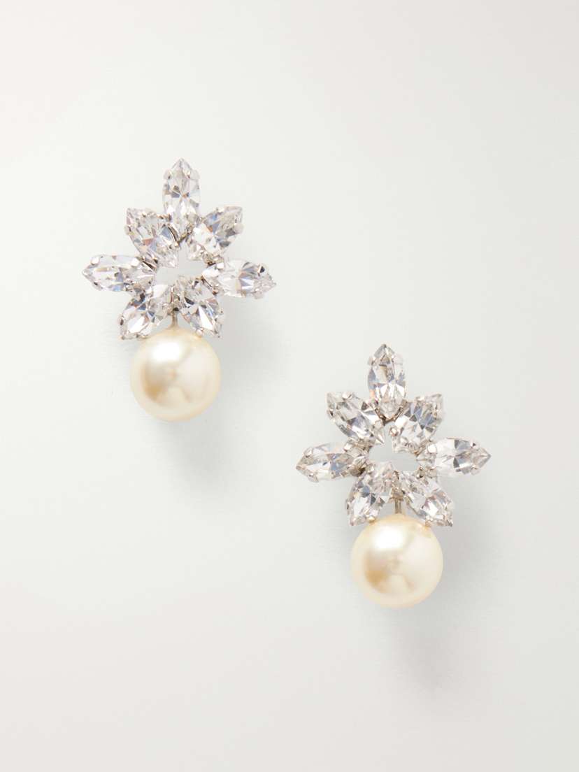 Jennifer Behr Liza Silver-tone Crystal Earrings