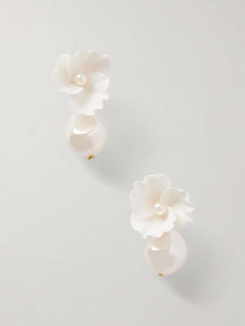 Jennifer Behr Clarabel Gold-tone Pearl Earrings