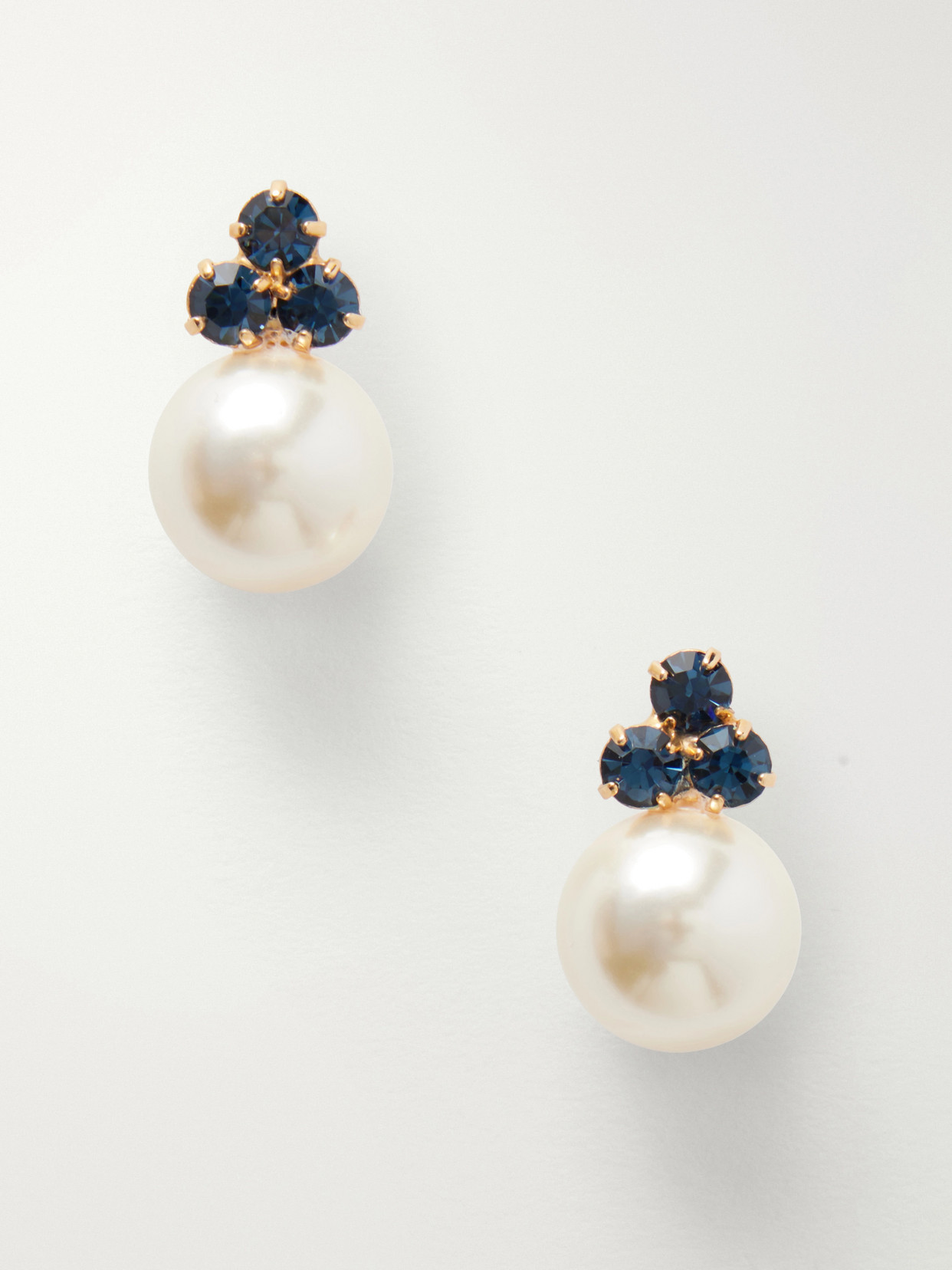 Jennifer Behr Belen Gold-tone, Sapphire And Pearl Earrings In White