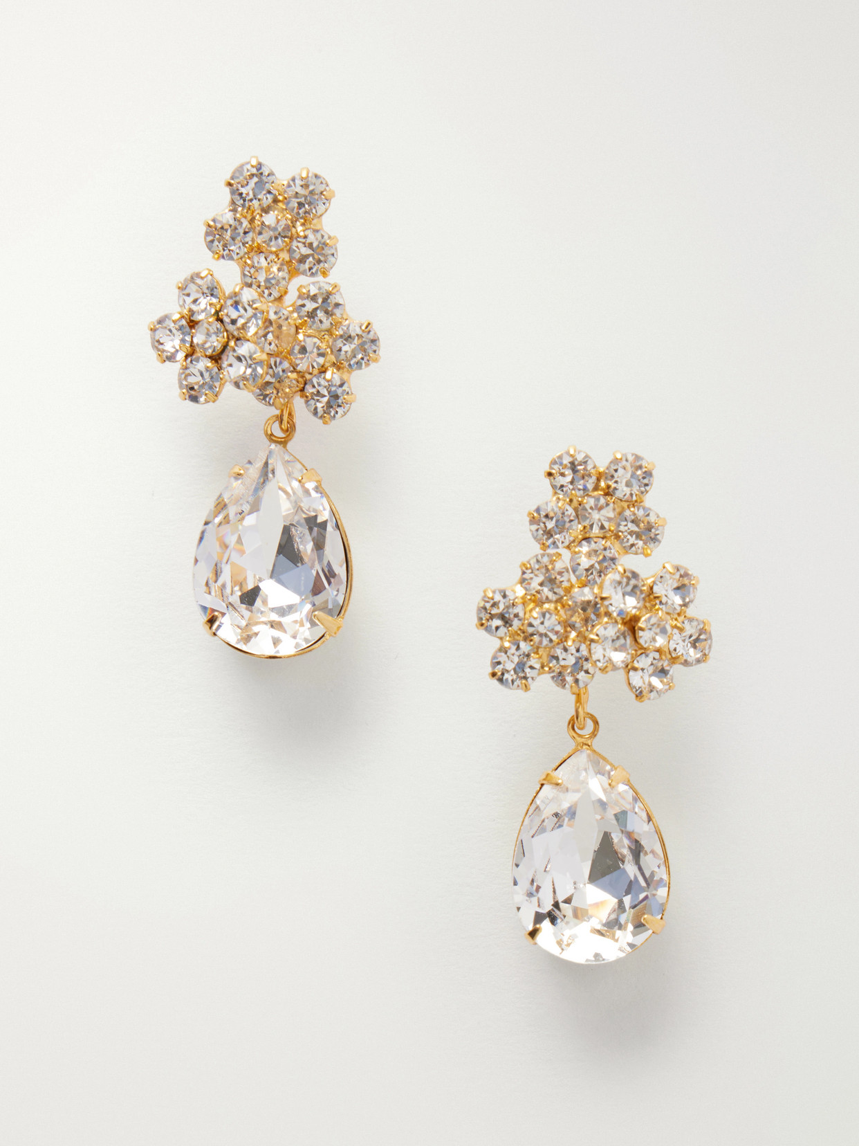 Jennifer Behr Lauretta Gold-tone Crystal Earrings