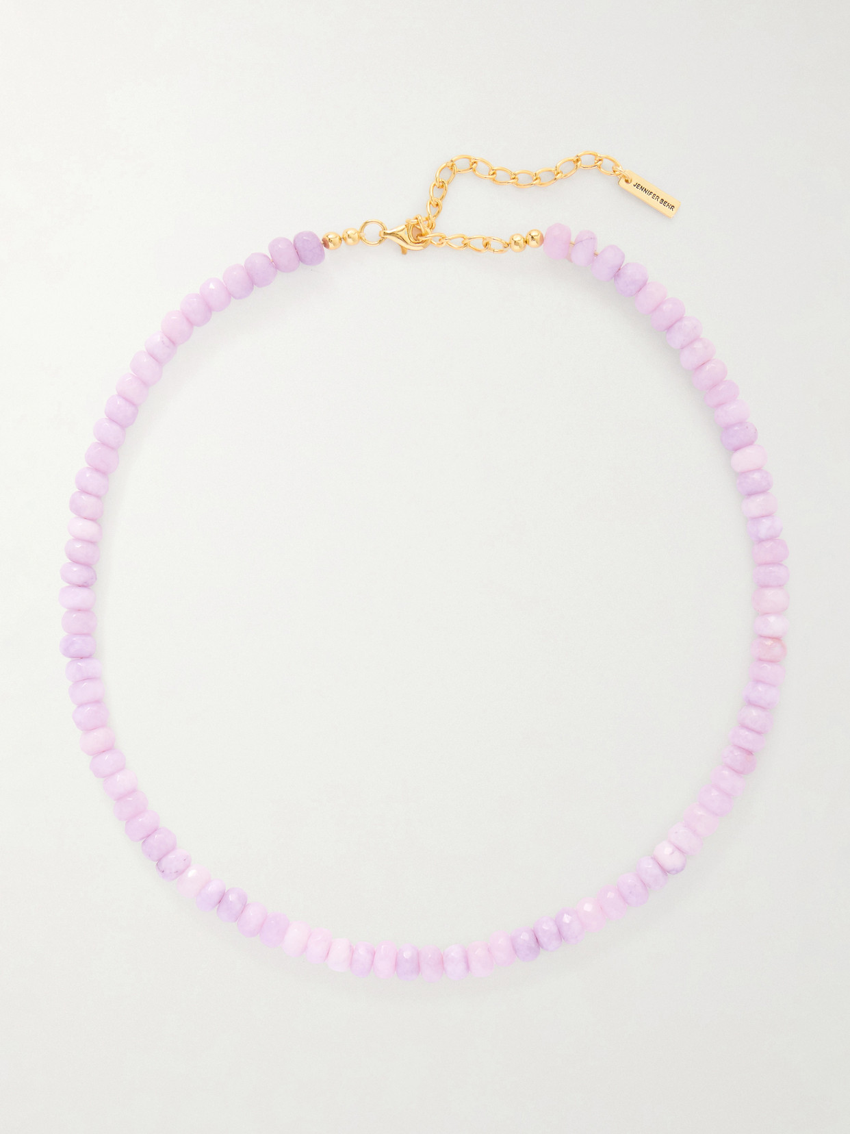 Jennifer Behr Rora Gold-tone Jade Necklace In Purple