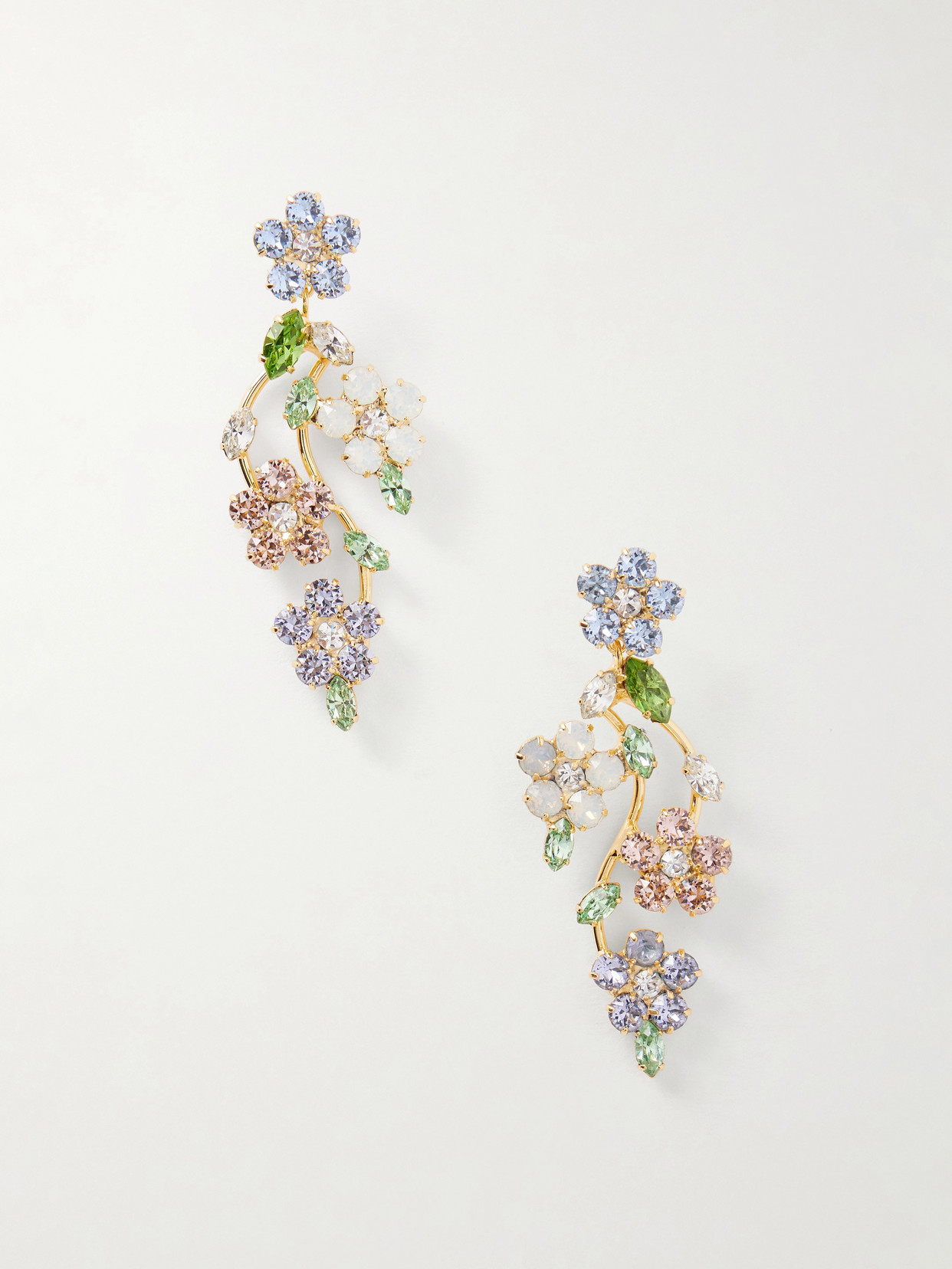 Jennifer Behr Adeline Gold-tone Crystal Earrings In Multi