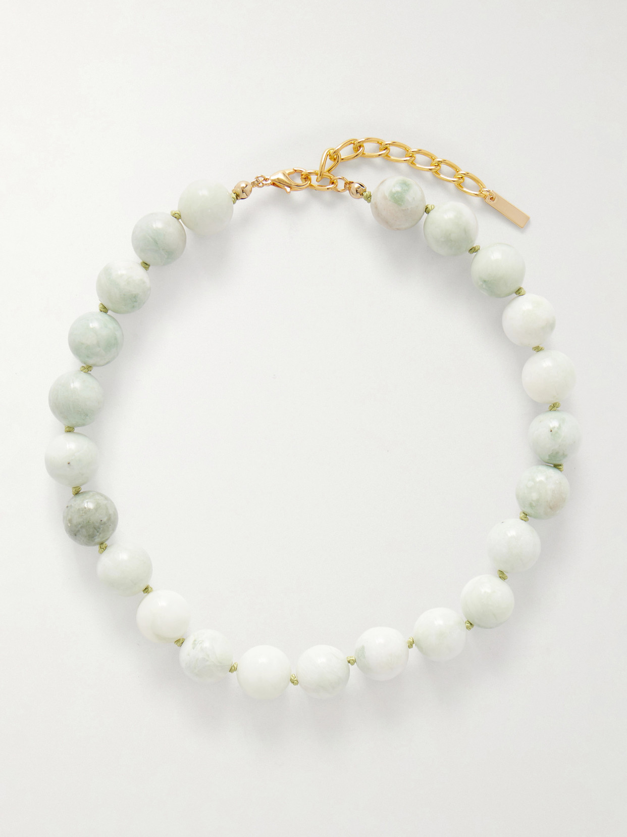 Jennifer Behr Louisa Gold-plated Jade Necklace In White