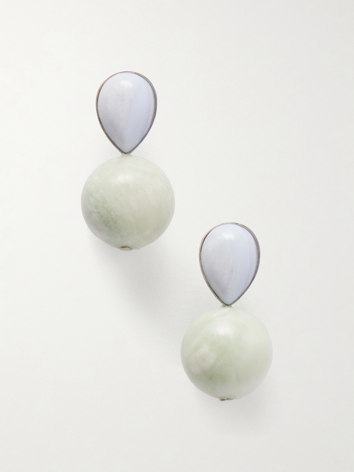 Jennifer Behr Allison Silver-tone Jade Earrings In Yellow