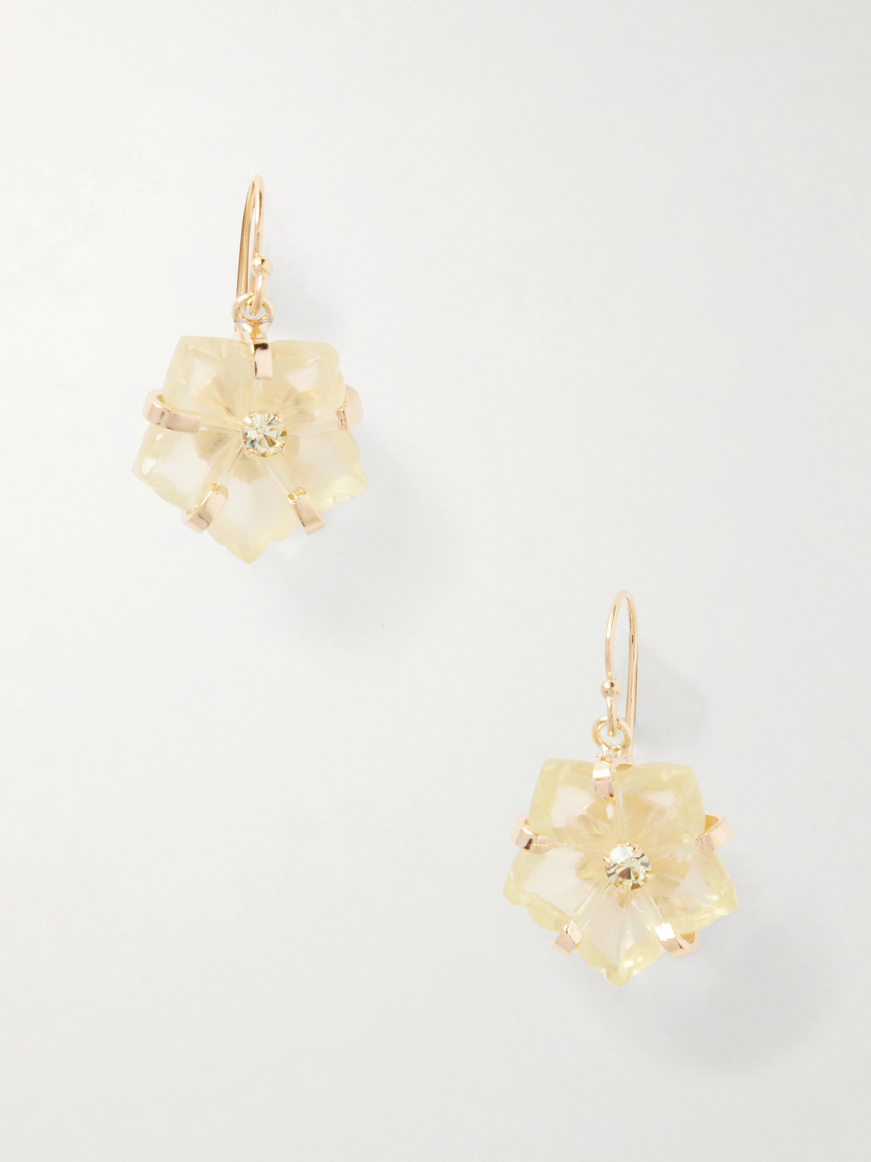 Jennifer Behr Lyanna Crystal-embellished Gold-tone Quartz Earrings