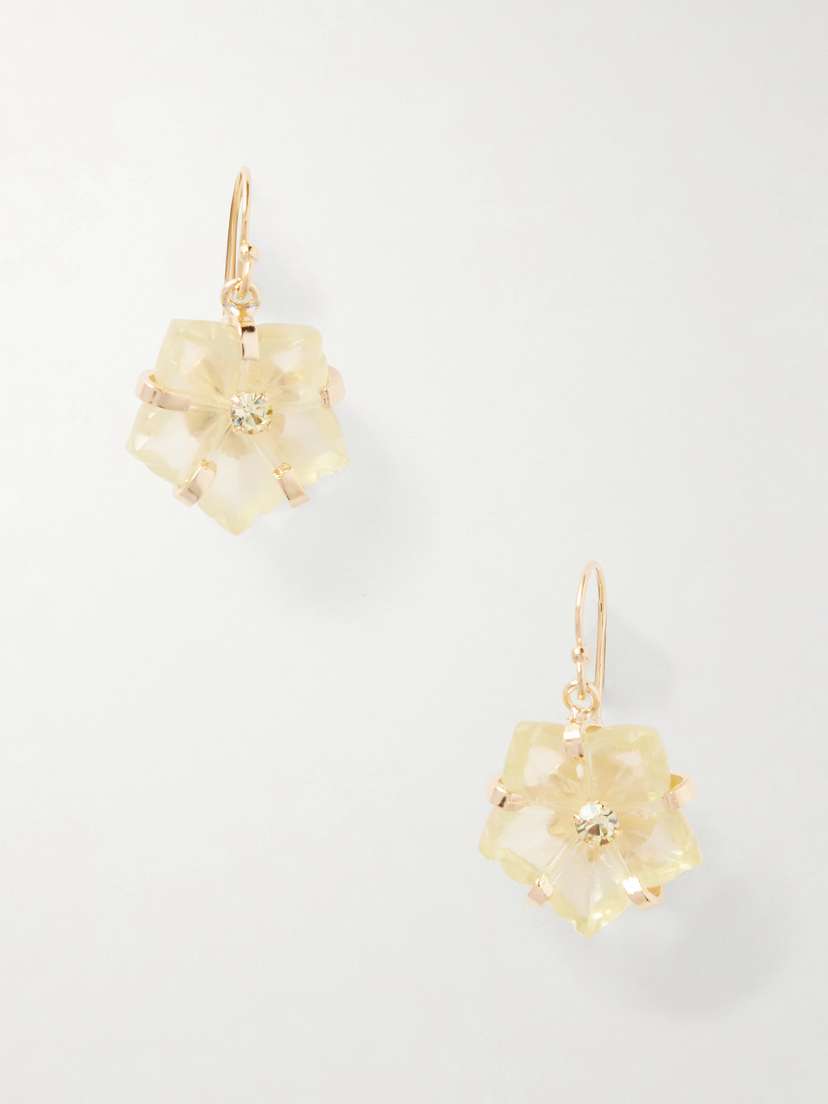 Jennifer Behr Lyanna Crystal-embellished Gold-tone Quartz Earrings