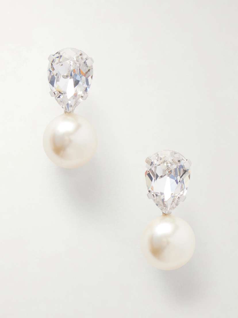 Jennifer Behr Cimone Silver-tone Crystal Earrings