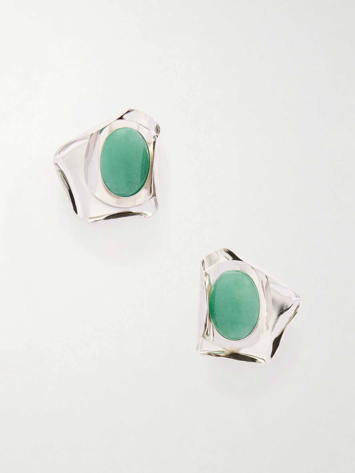 Jennifer Behr Kendall Silver-tone Aventurine Earrings In Transparent