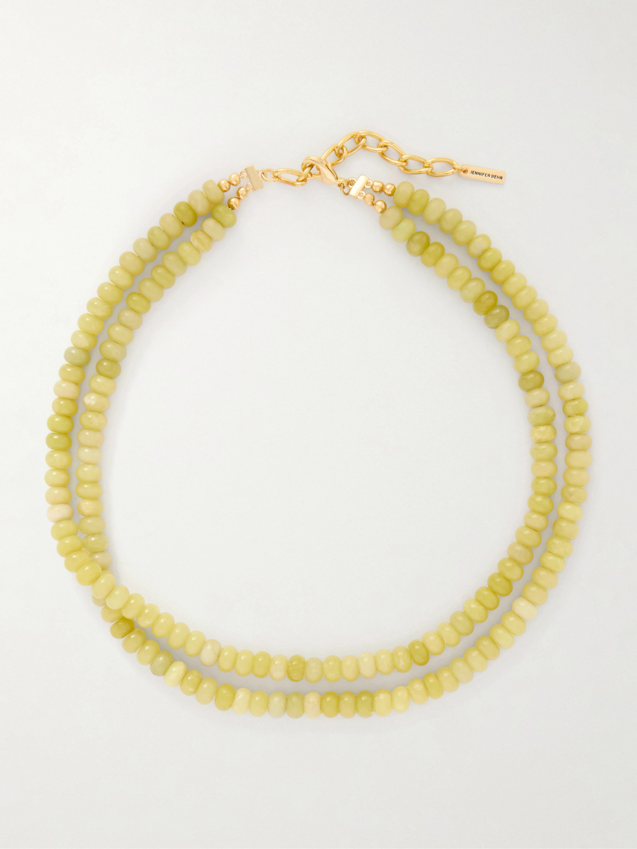 Jennifer Behr Veronica Gold-tone Quartz Necklace In Green