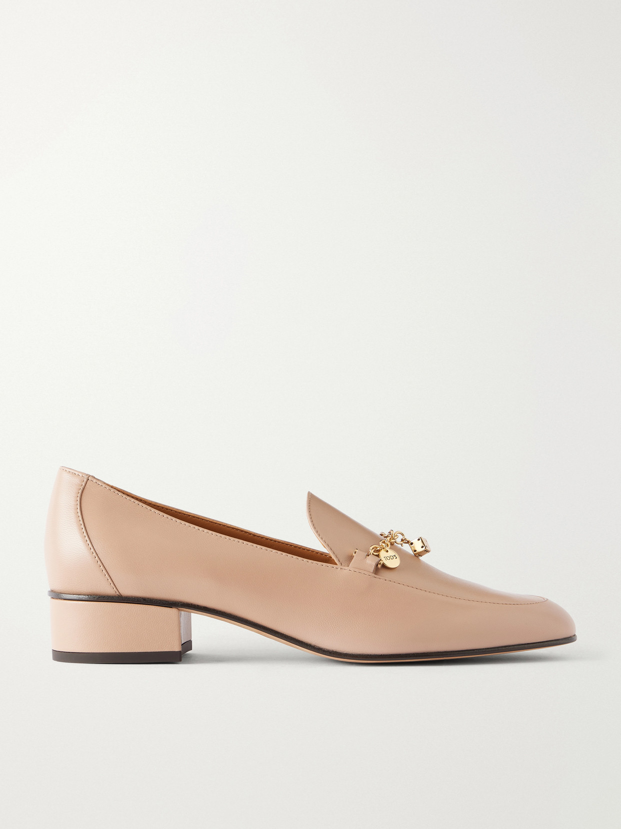 Tod's 23 Embellished Cuoio-leather Loafers In Neutral
