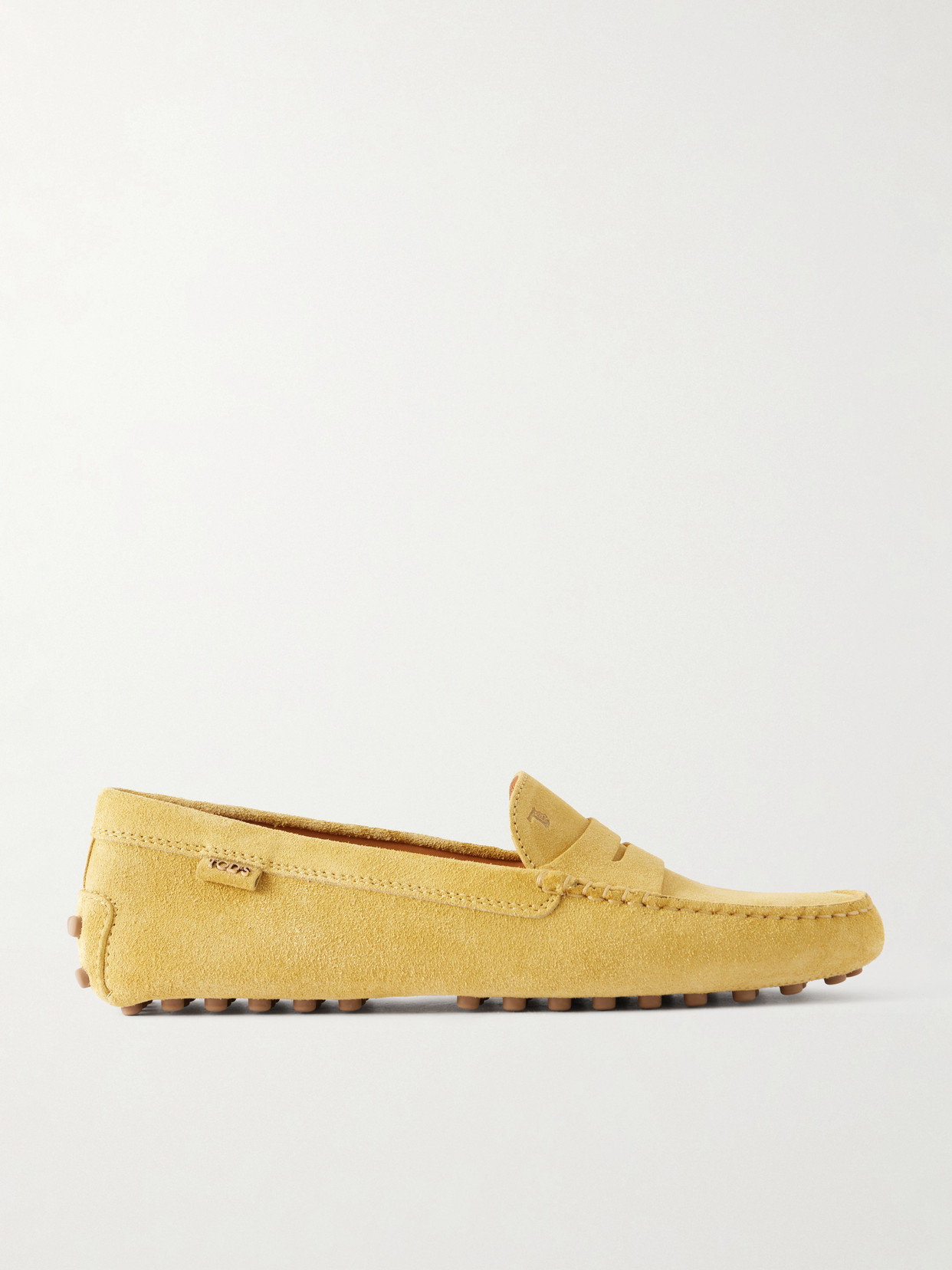 Tod's Gommino Suede Loafers In Yellow