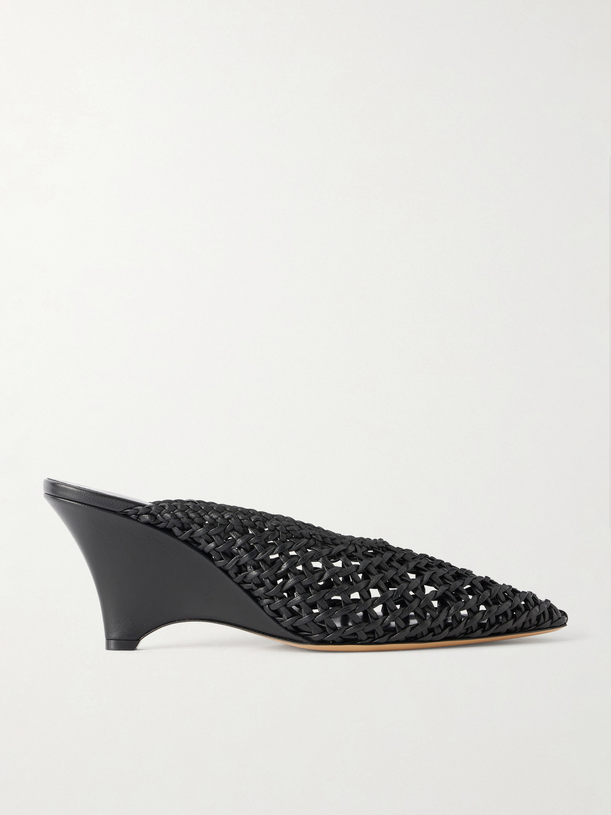 Le Monde Béryl - Victoria 70 Woven Leather Mules - Black