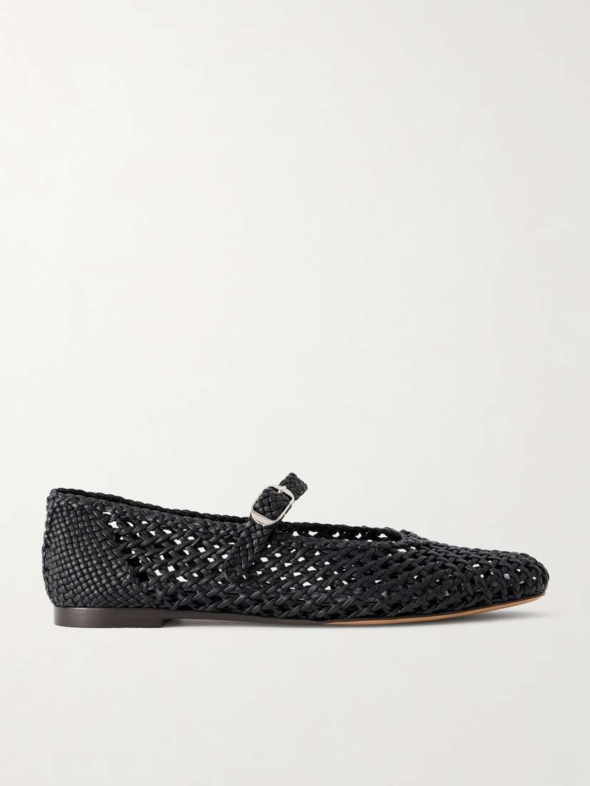 Le Monde Béryl Mary Jane Knotted Leather Ballet Flats