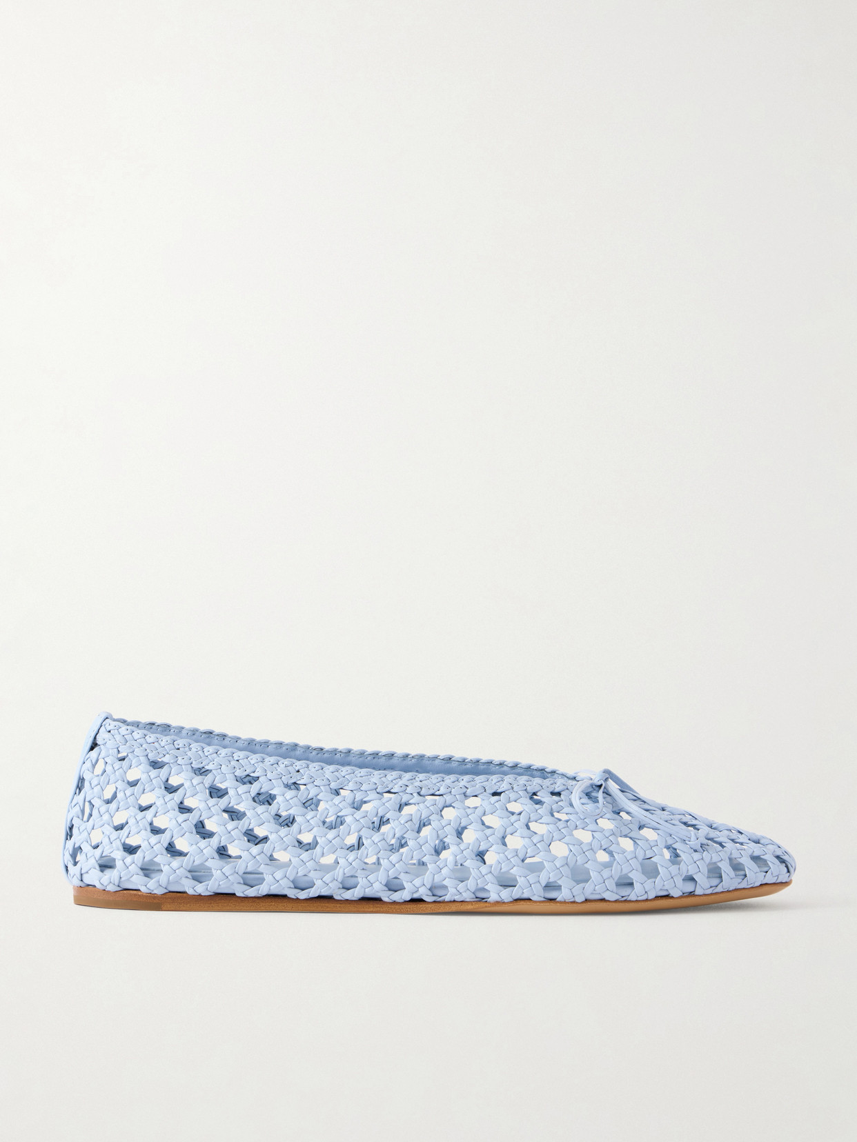 Le Monde Beryl Woven Leather Ballet Flats In Blue