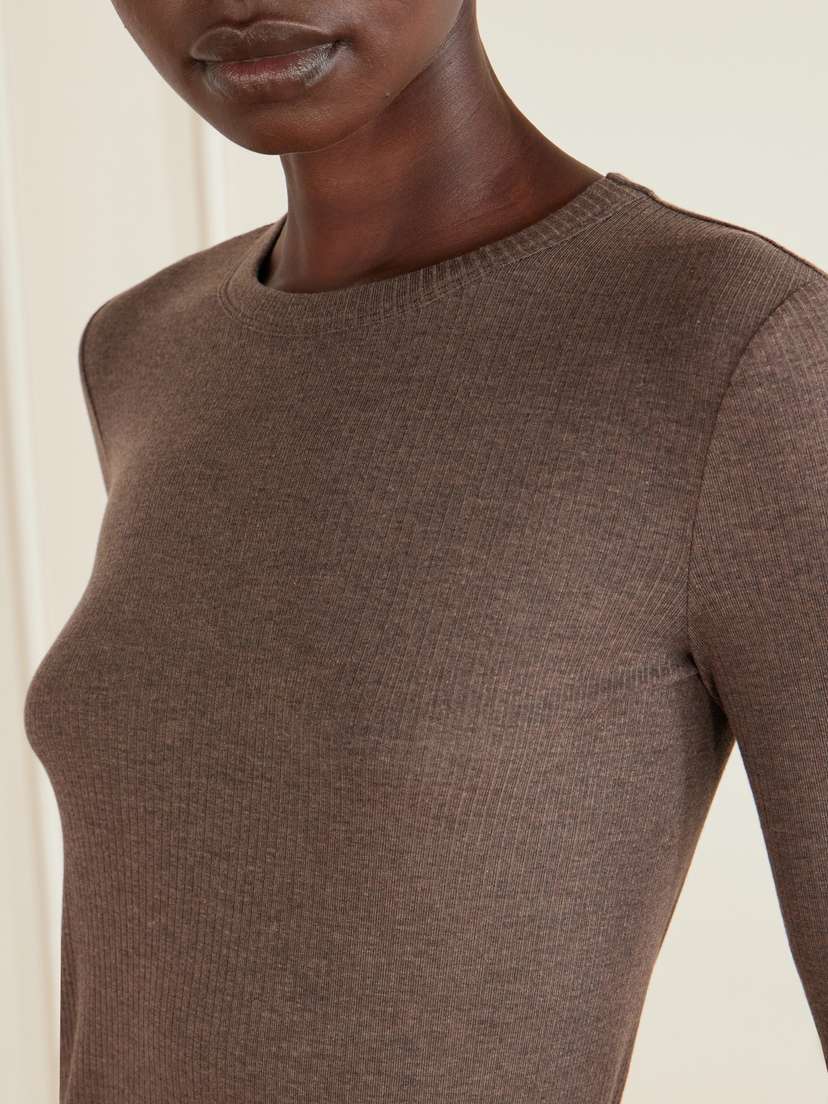 Max Mara Salmone Ribbed Jersey T-shirt | Thumbnail 5 Max Mara Salmone Ribbed Jersey T-shirt | Thumbnail 5