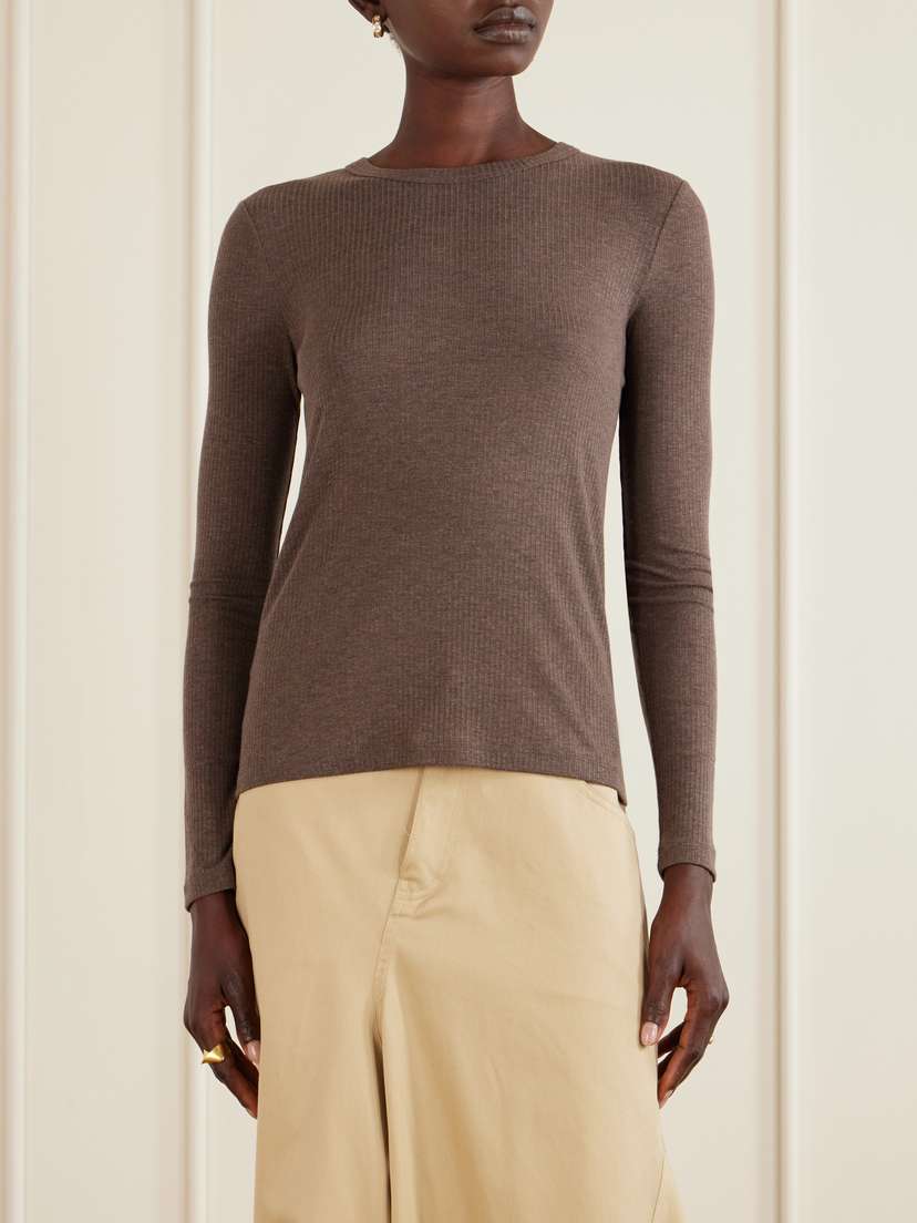 Max Mara Salmone Ribbed Jersey T-shirt | Thumbnail 3 Max Mara Salmone Ribbed Jersey T-shirt | Thumbnail 3
