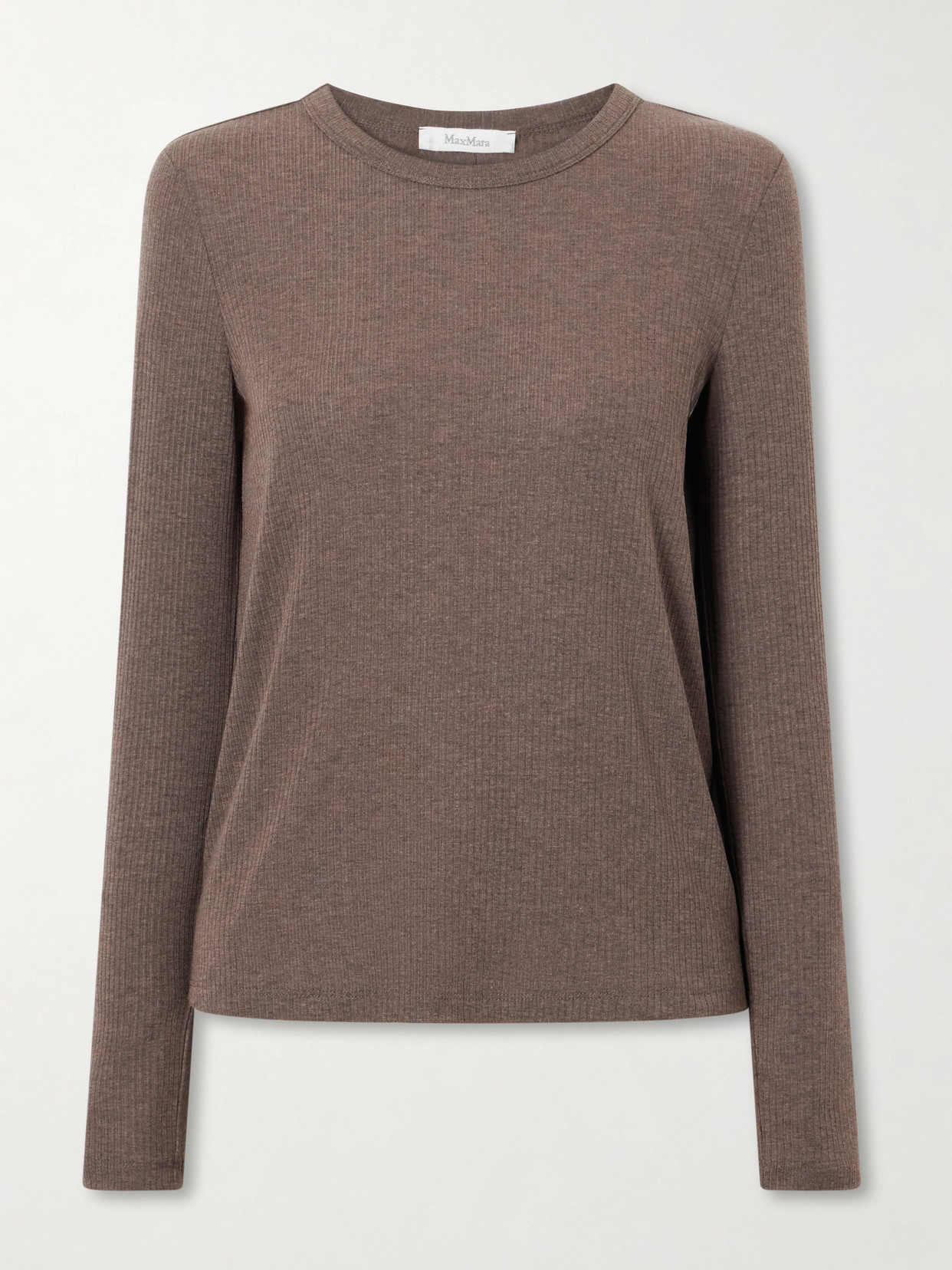 Max Mara - Salmone Ribbed Jersey T-shirt - Brown