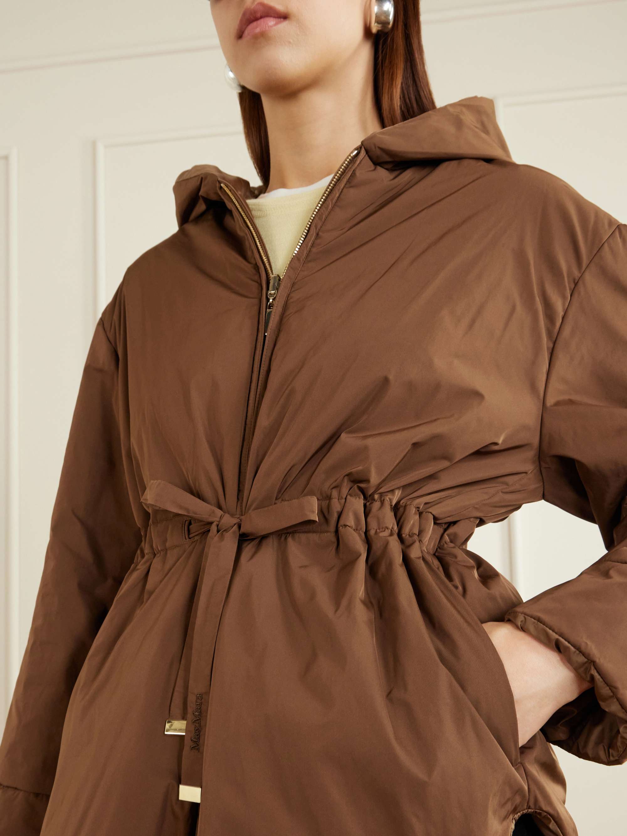 MAX MARA Charme hooded belted shell jacket | NET-A-PORTER
