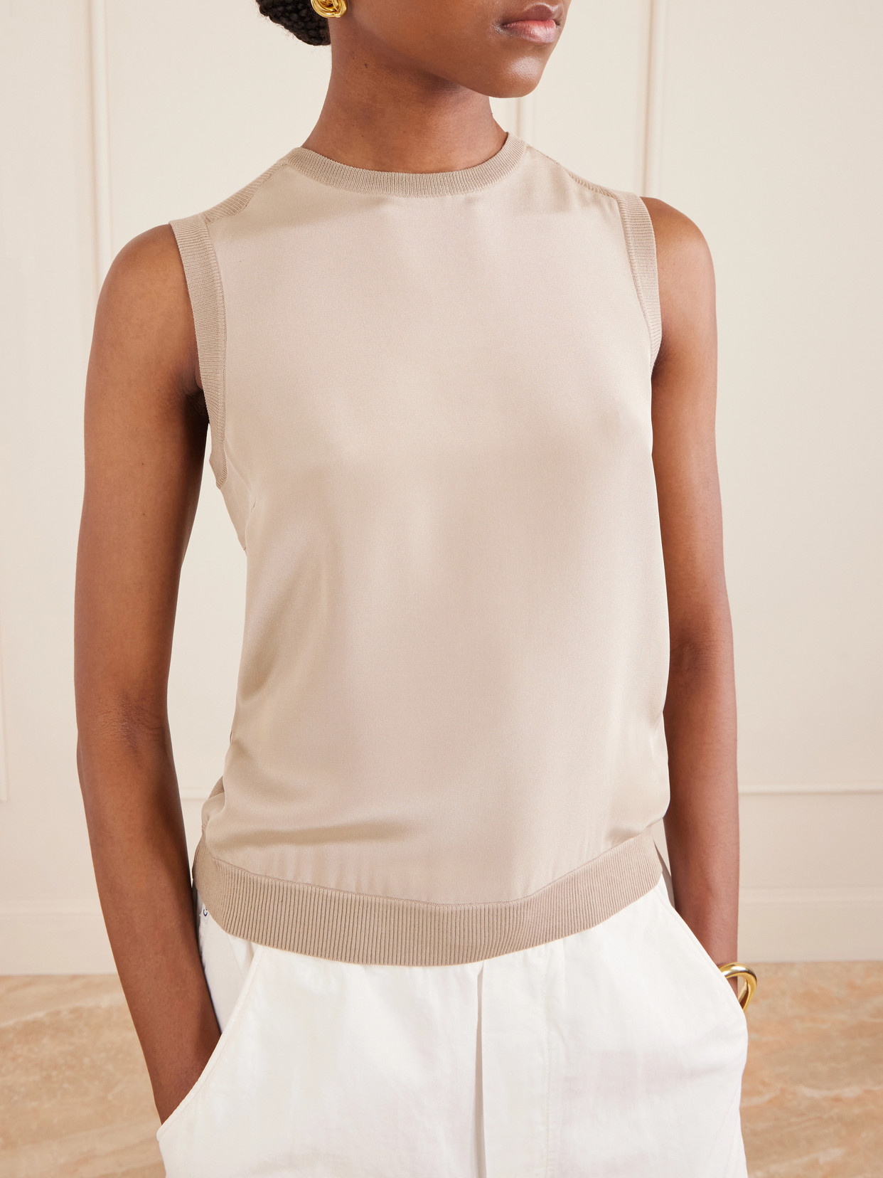 Silk-Blend Tank Top