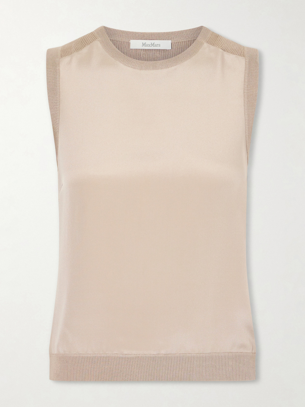 Max Mara Silk-blend Tank Top In Neutral