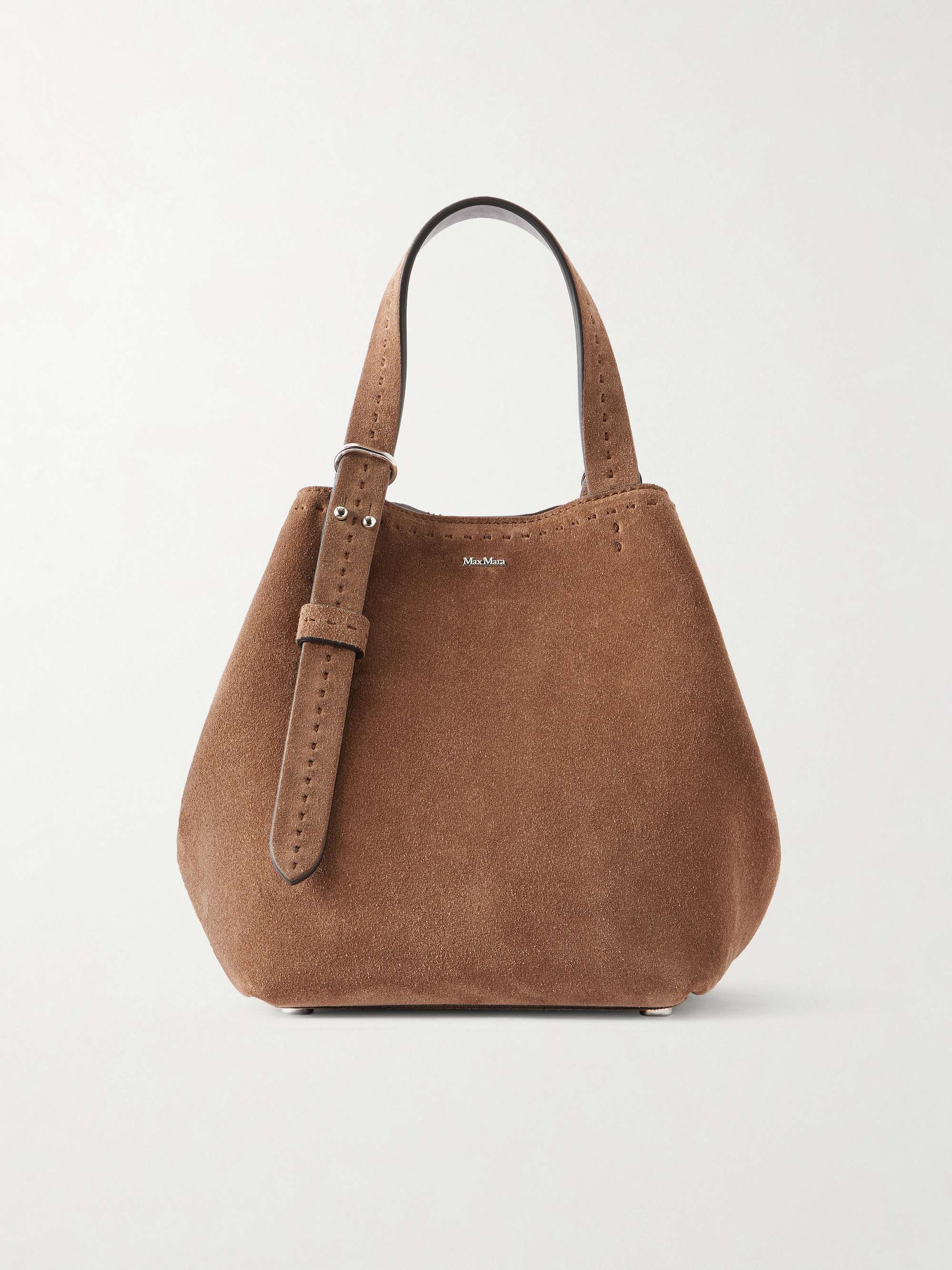 MAX MARA Archetipo logo-embellished suede tote | NET-A-PORTER