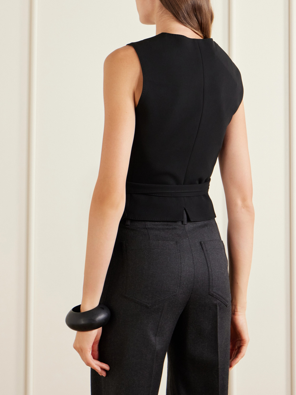 Cropped Cady Vest