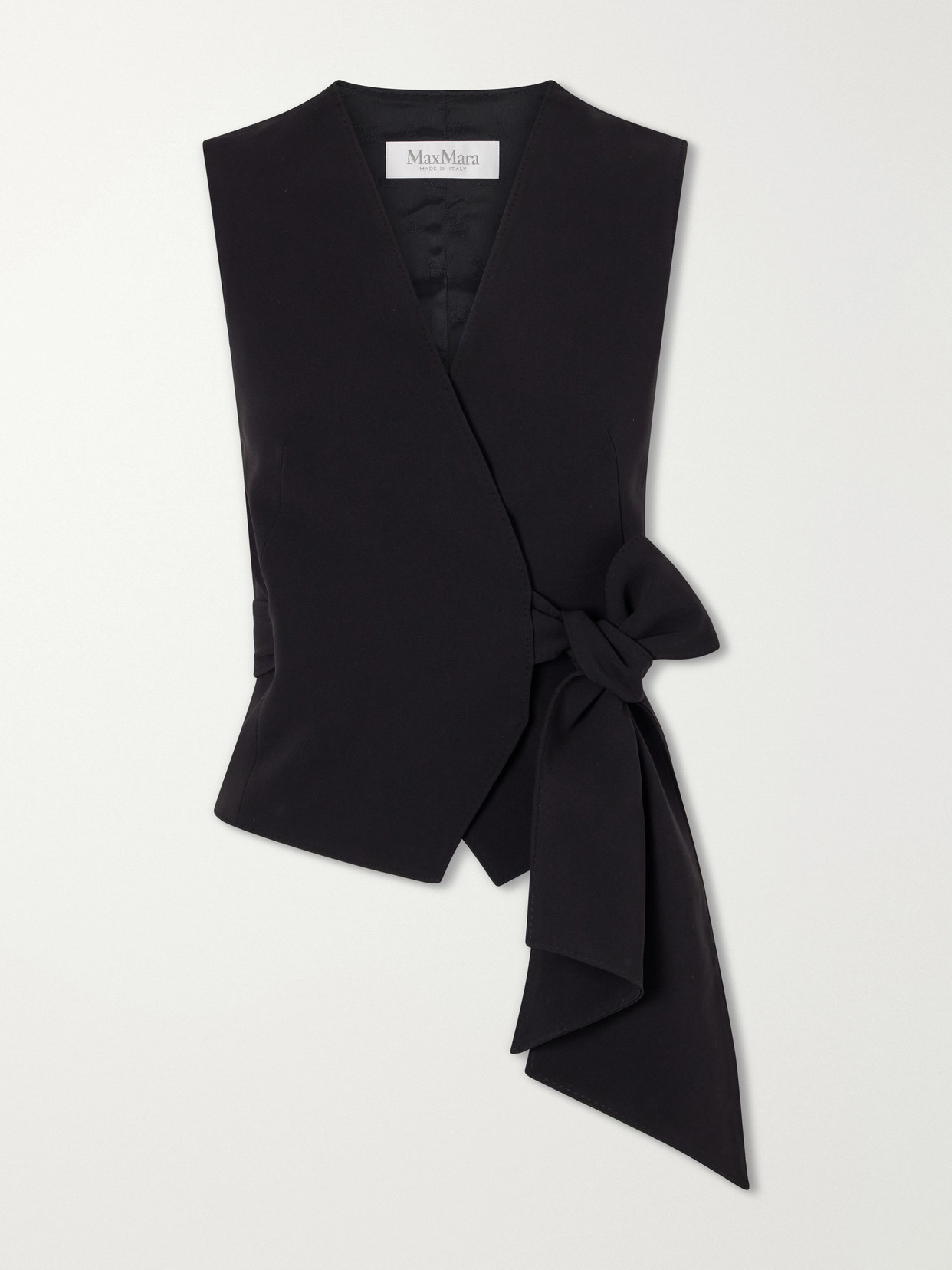 Max Mara Cropped Cady Vest In Black