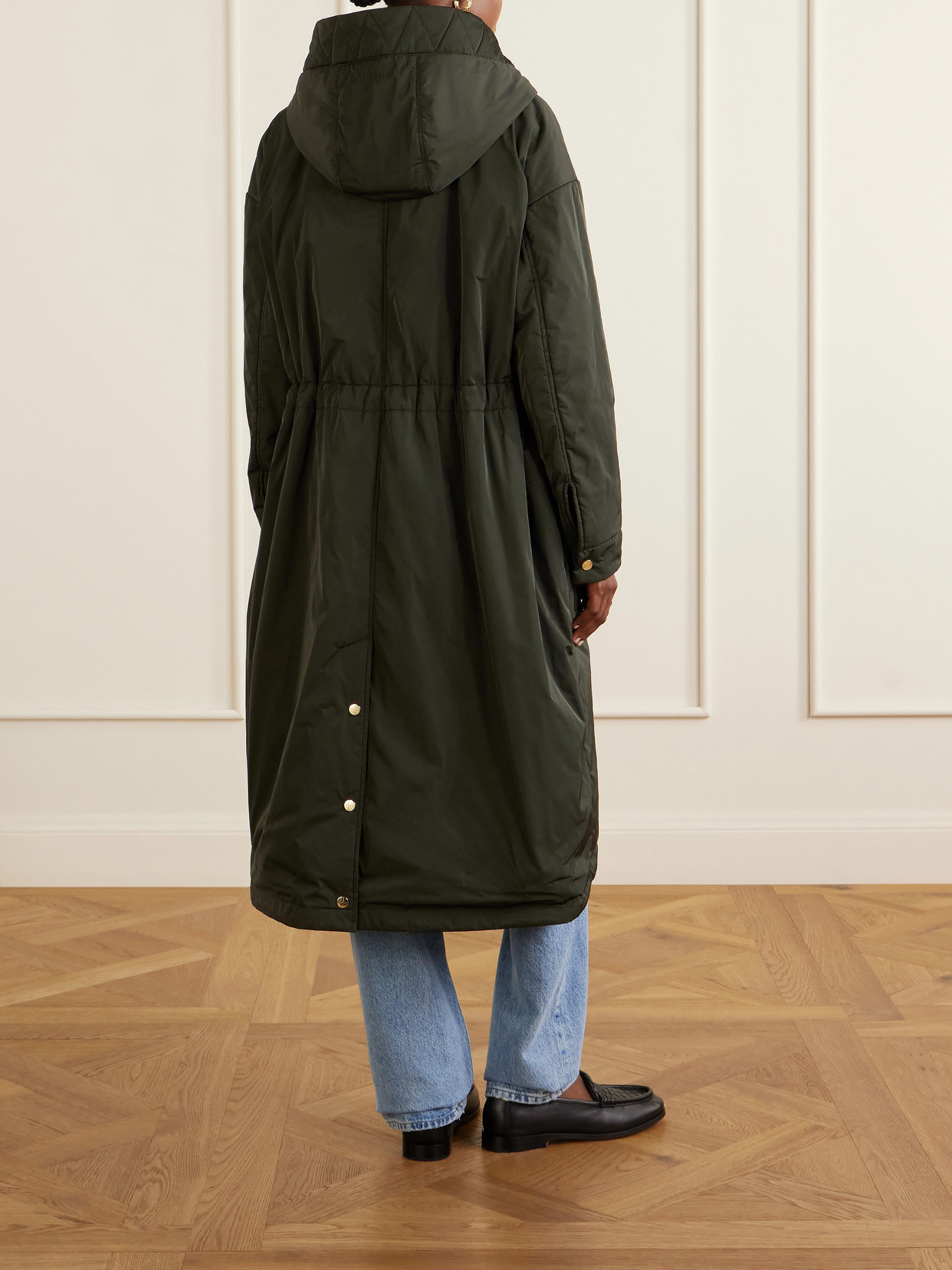 Max Mara Padded Shell Coat In Black