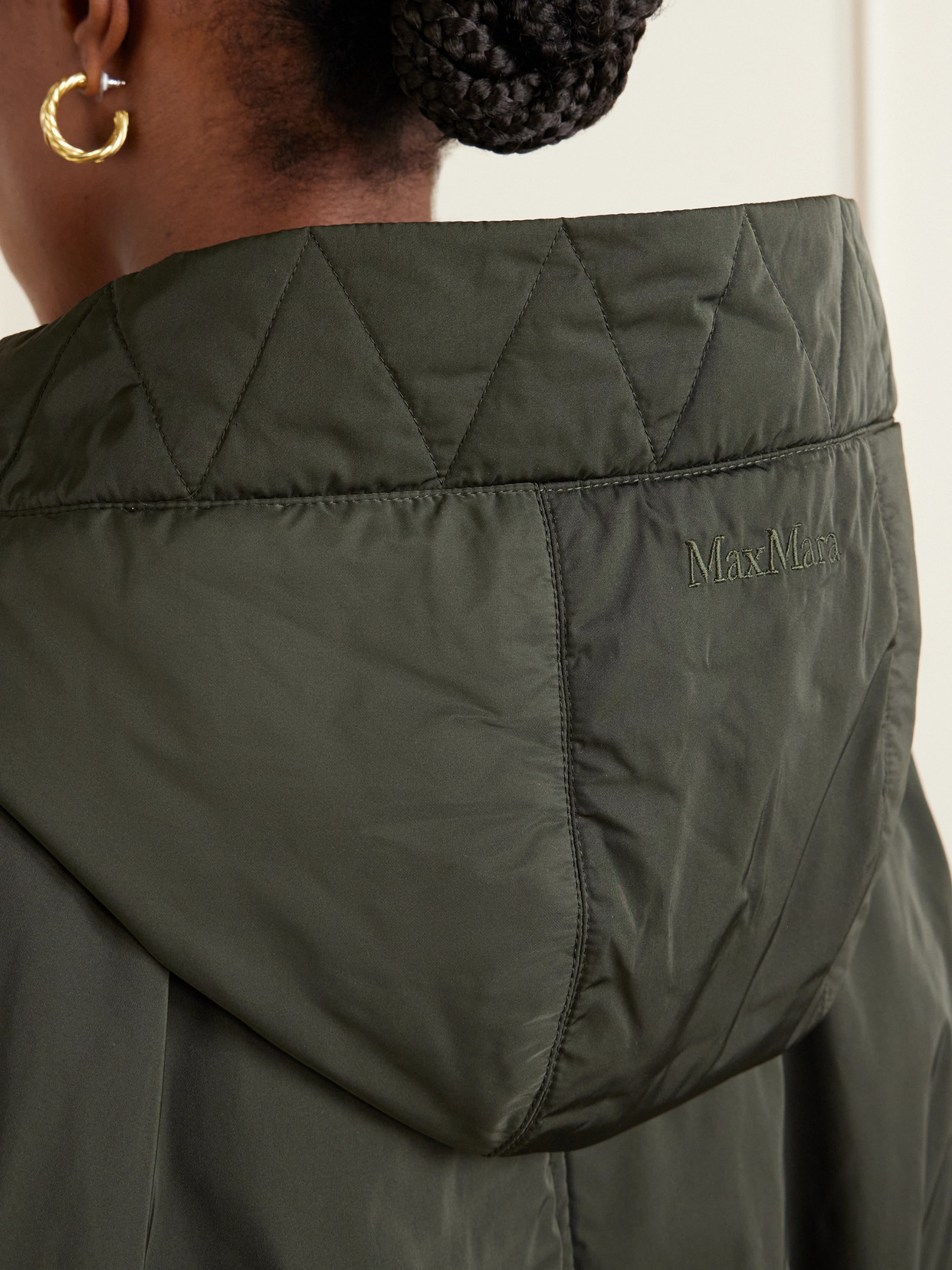 Max Mara Padded Shell Coat In Black