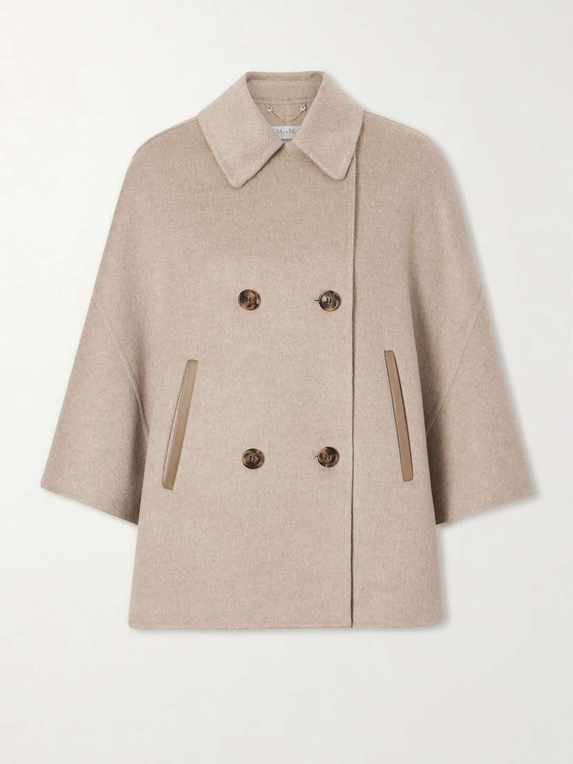 Max Mara Leather-trimmed Cashmere Cape - Women's Clothing