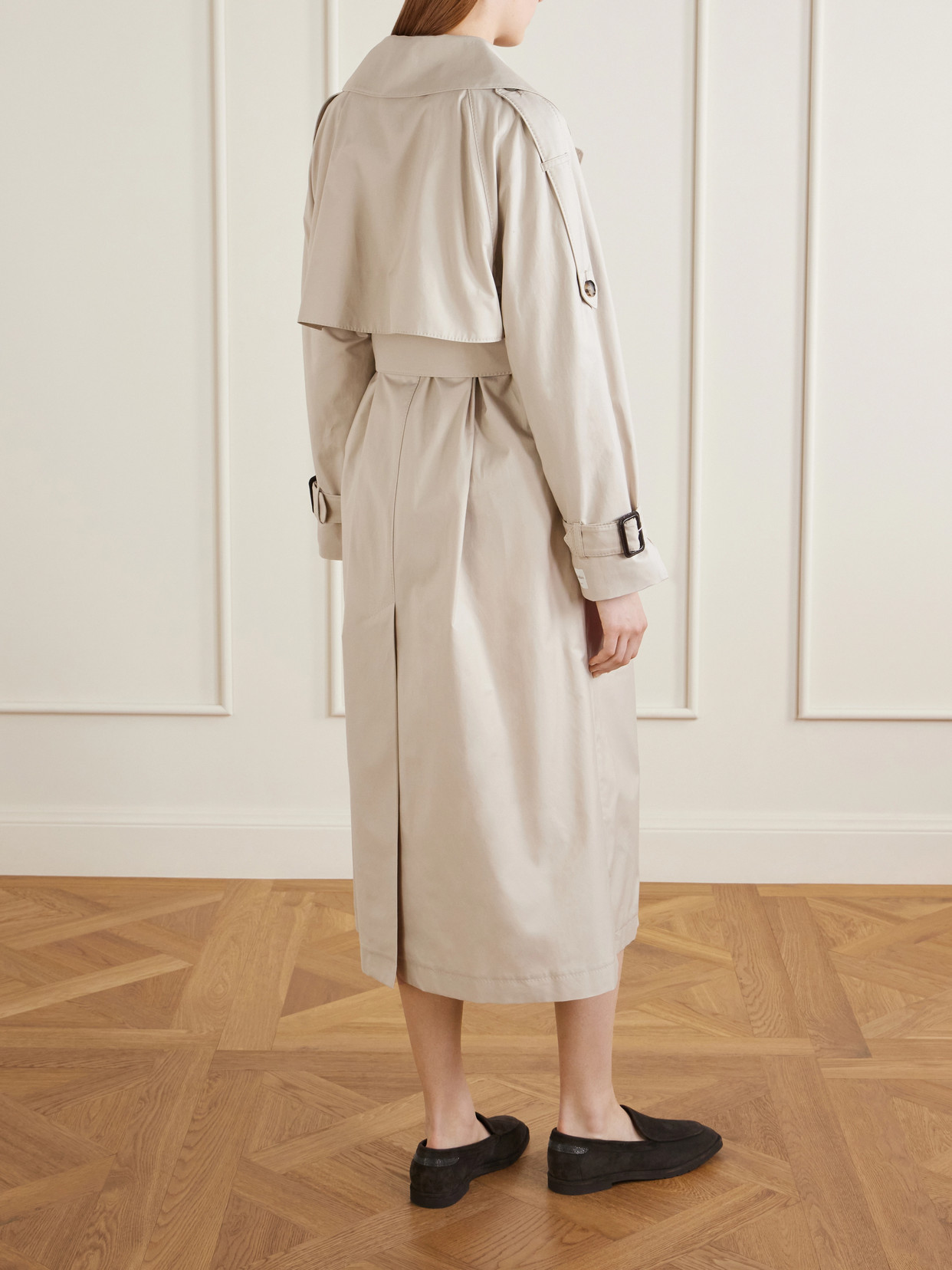 Cotton-Blend Twill Trench-Coat