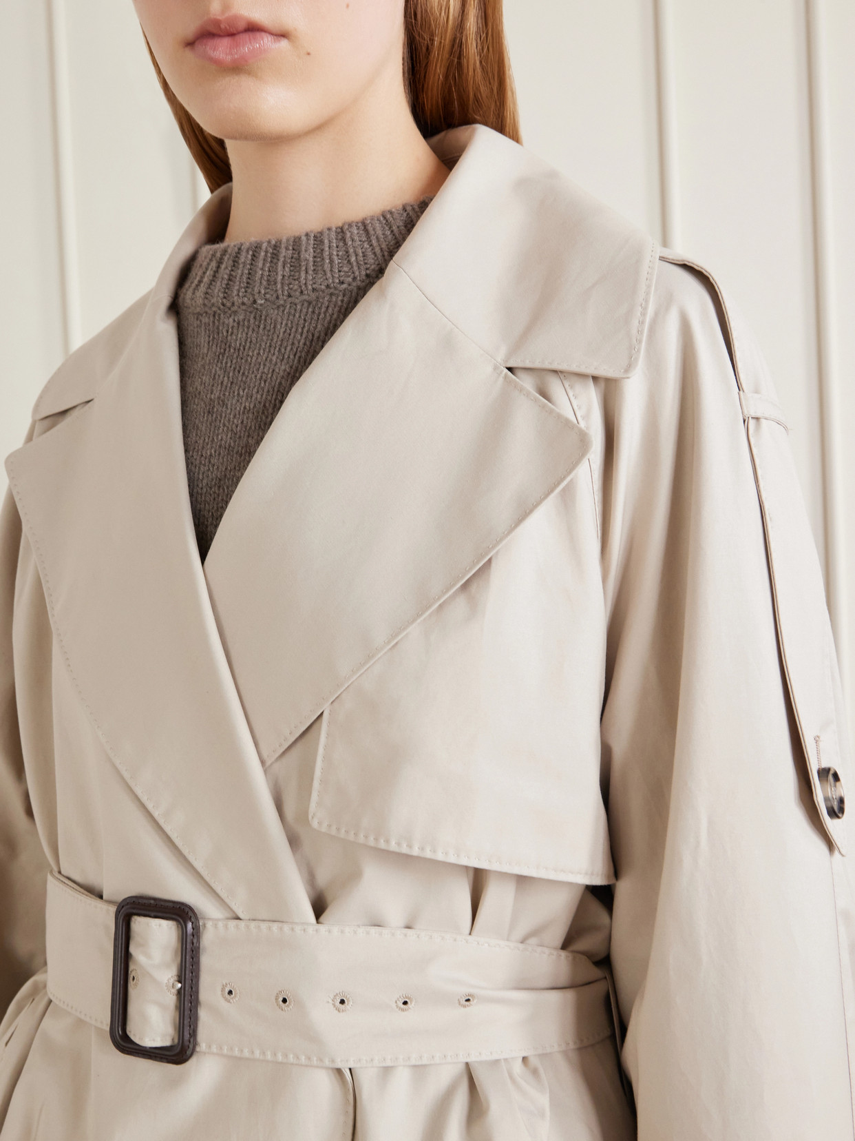 Cotton-Blend Twill Trench-Coat