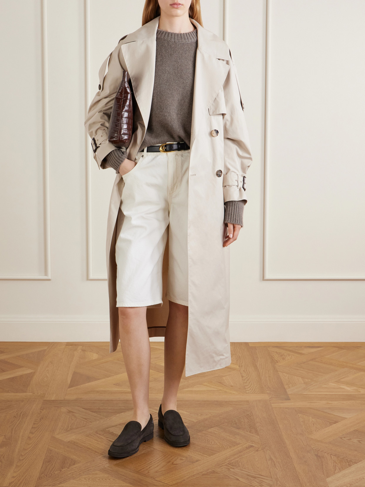 Cotton-Blend Twill Trench-Coat