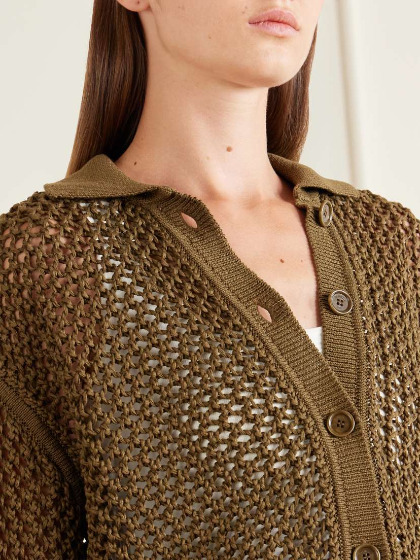 Max Mara Crocheted Cotton Cardigan | Thumbnail 4 Max Mara Crocheted Cotton Cardigan | Thumbnail 4