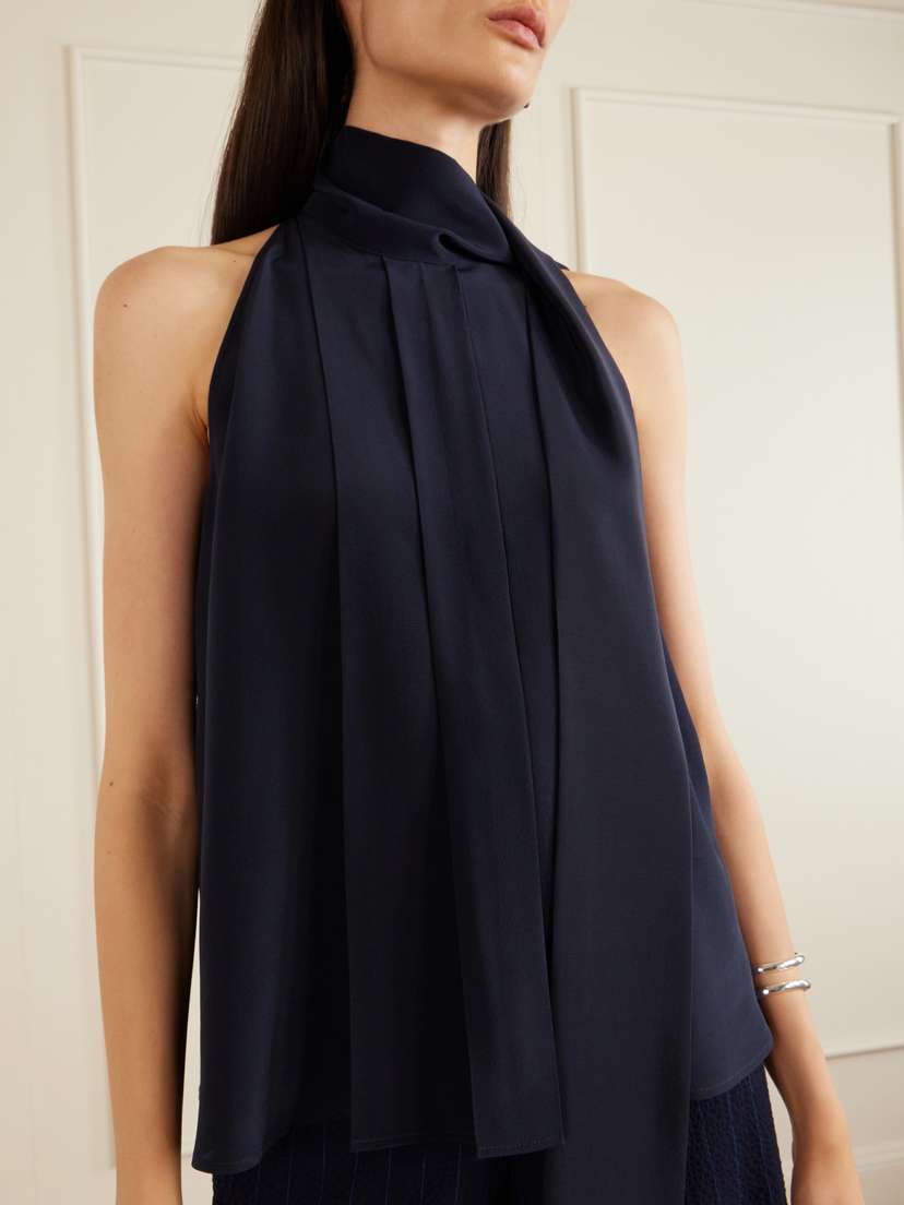 Max Mara Draped Pleated Silk Blouse | Thumbnail 5 Max Mara Draped Pleated Silk Blouse | Thumbnail 5