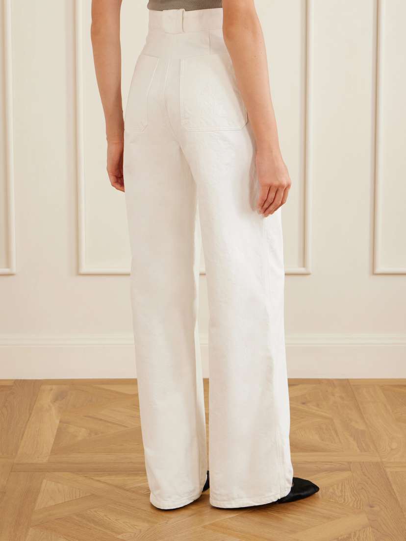 Max Mara Logo-embroidered High-rise Wide-leg Jeans | Thumbnail 4 Max Mara Logo-embroidered High-rise Wide-leg Jeans | Thumbnail 4