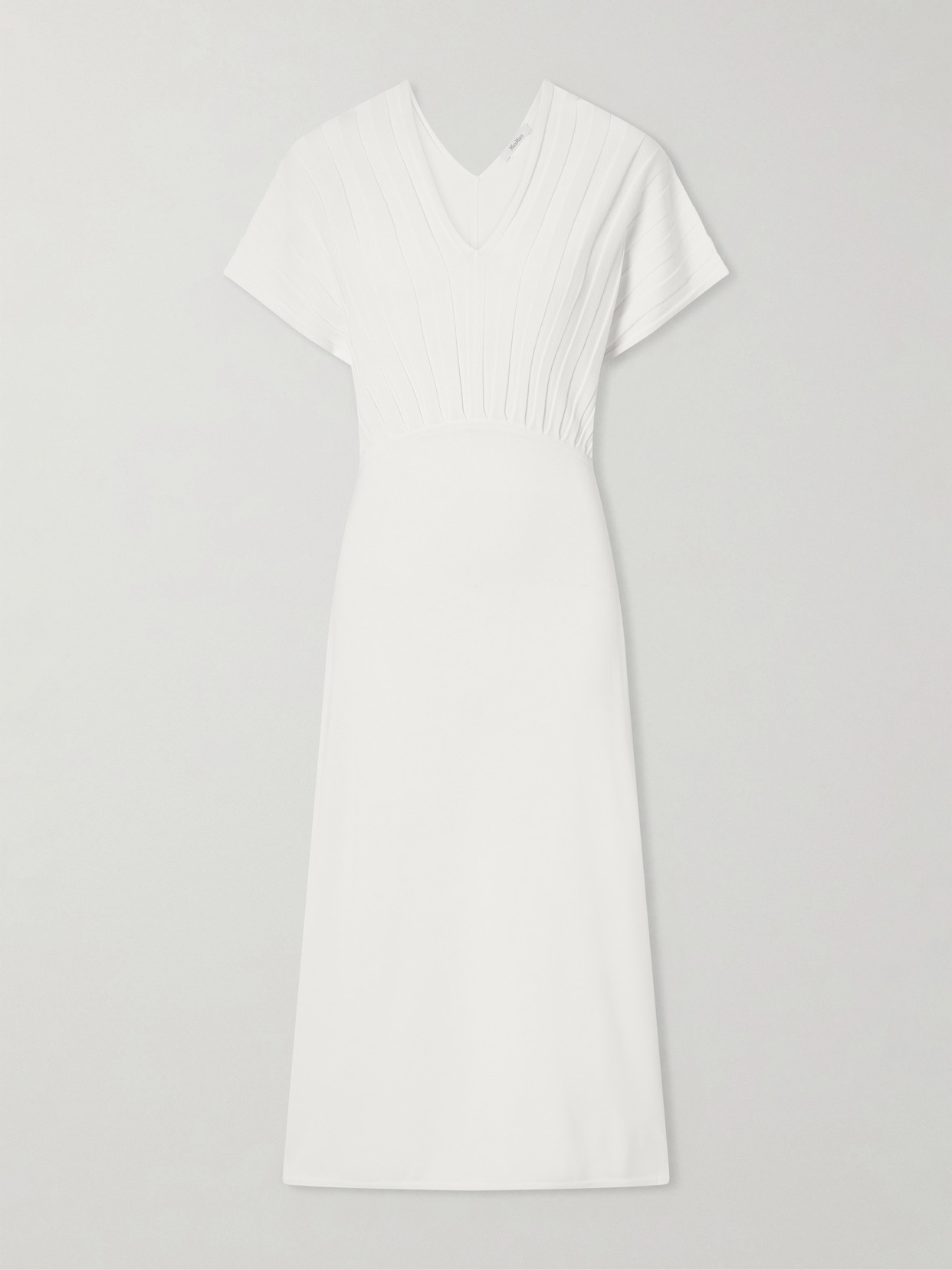 Max Mara Woven Midi Dress In White