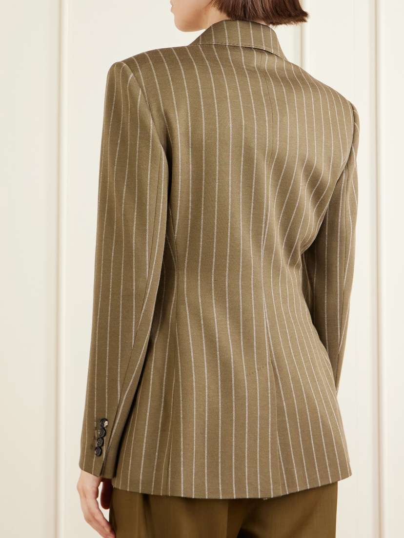 Max Mara Balta Double-breasted Striped Jersey Blazer | Thumbnail 3 Max Mara Balta Double-breasted Striped Jersey Blazer | Thumbnail 3