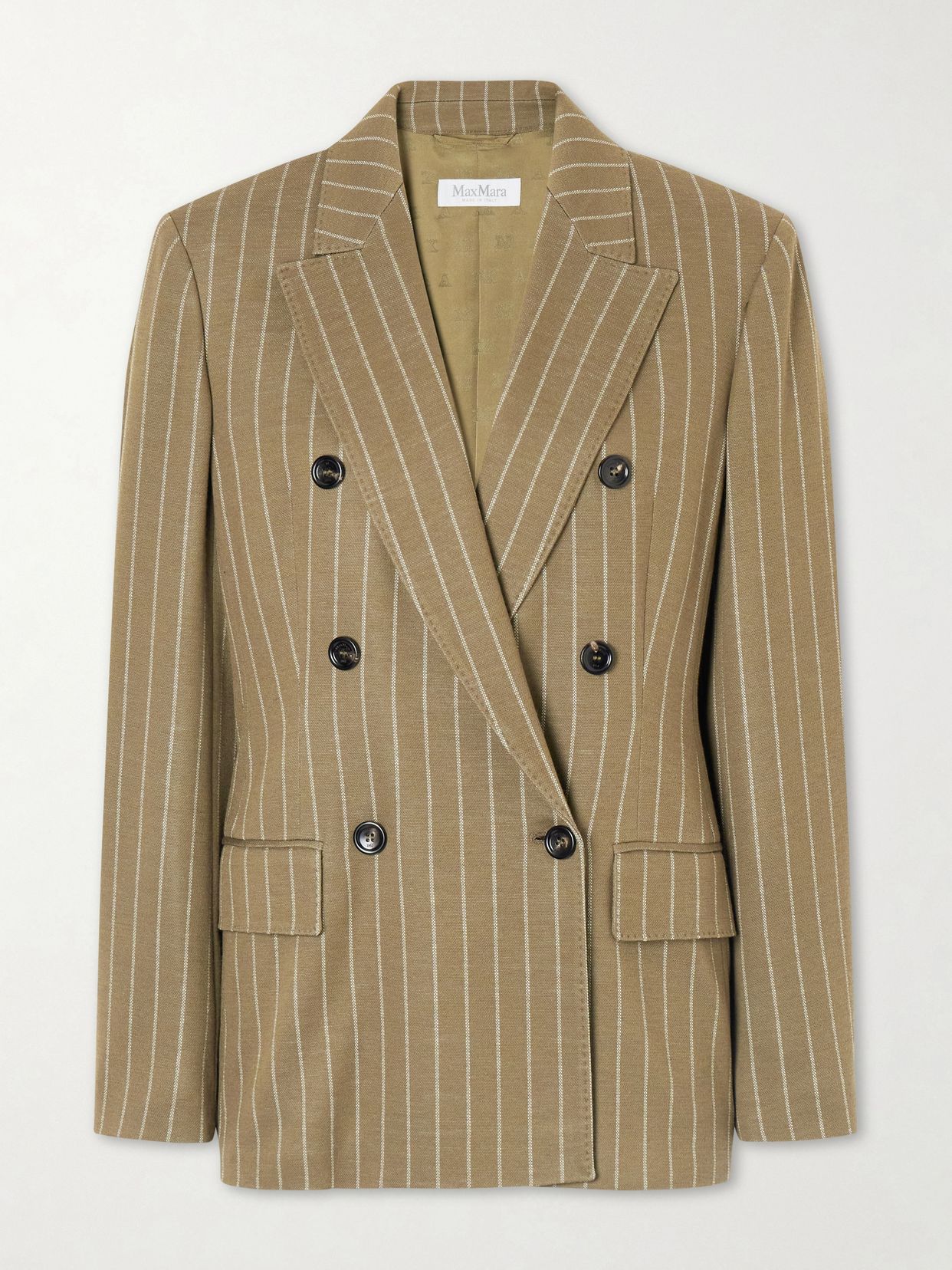Balta double-breasted striped jersey blazer