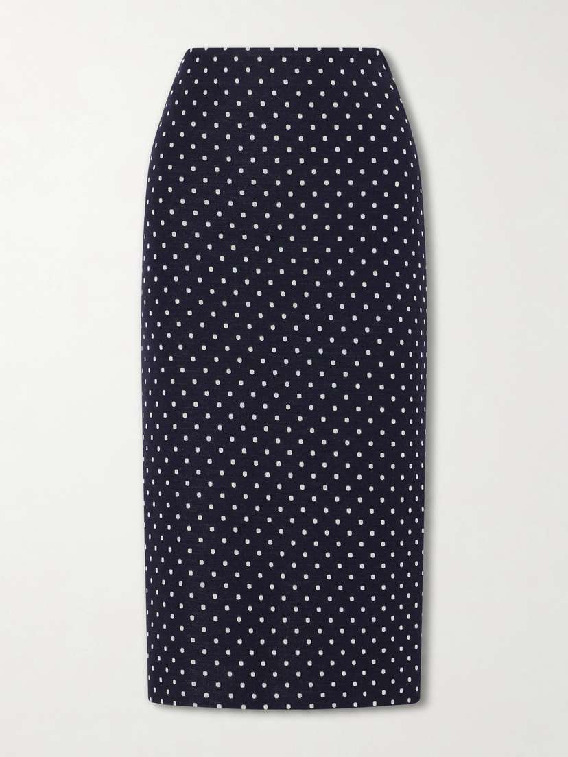 Polka-dot Jersey Midi Skirt
