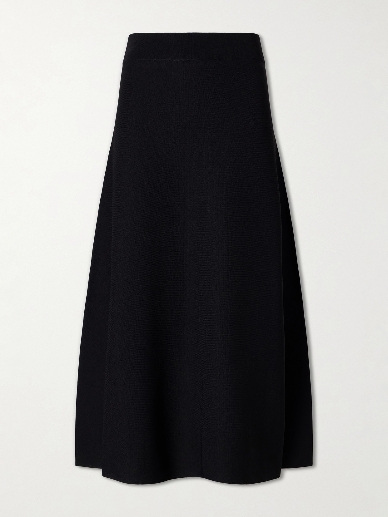 Max Mara Fuggito Crepe Midi Skirt In Black