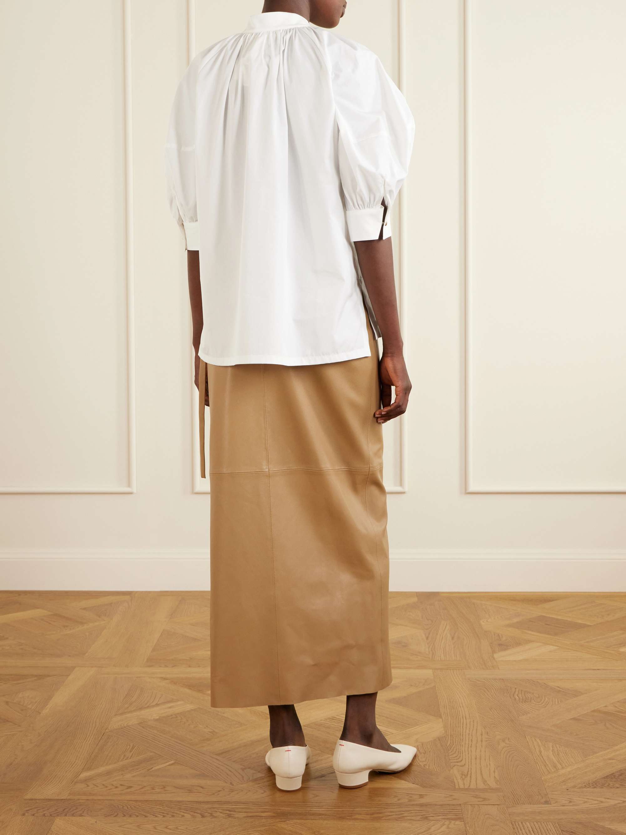 MAX MARA Scarf-detailed cotton shirt | NET-A-PORTER